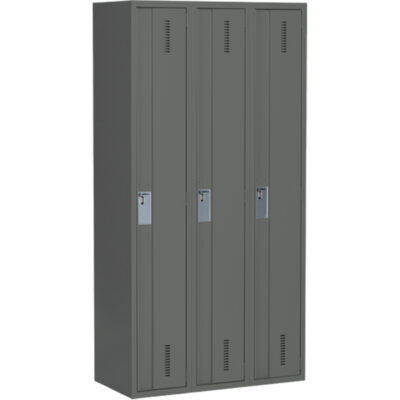 Casiers robustes ConcordeMC, Bloc de 3, 36" x 18" x 72", Acier, Charbon, Soudé (assemblé)