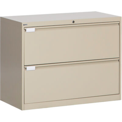 Classeur latéral, Acier, 2 tiroirs, 36" la x 18" p x 27-7/8" h, Beige