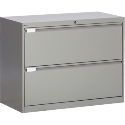 Classeur latéral, Acier, 2 tiroirs, 36" la x 18" p x 27-7/8" h, Gris