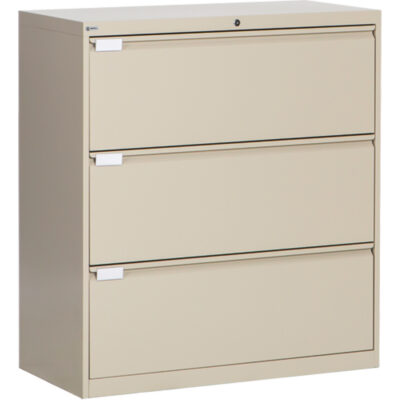 Classeur latéral, Acier, 3 tiroirs, 36" la x 18" p x 40-1/16" h, Beige