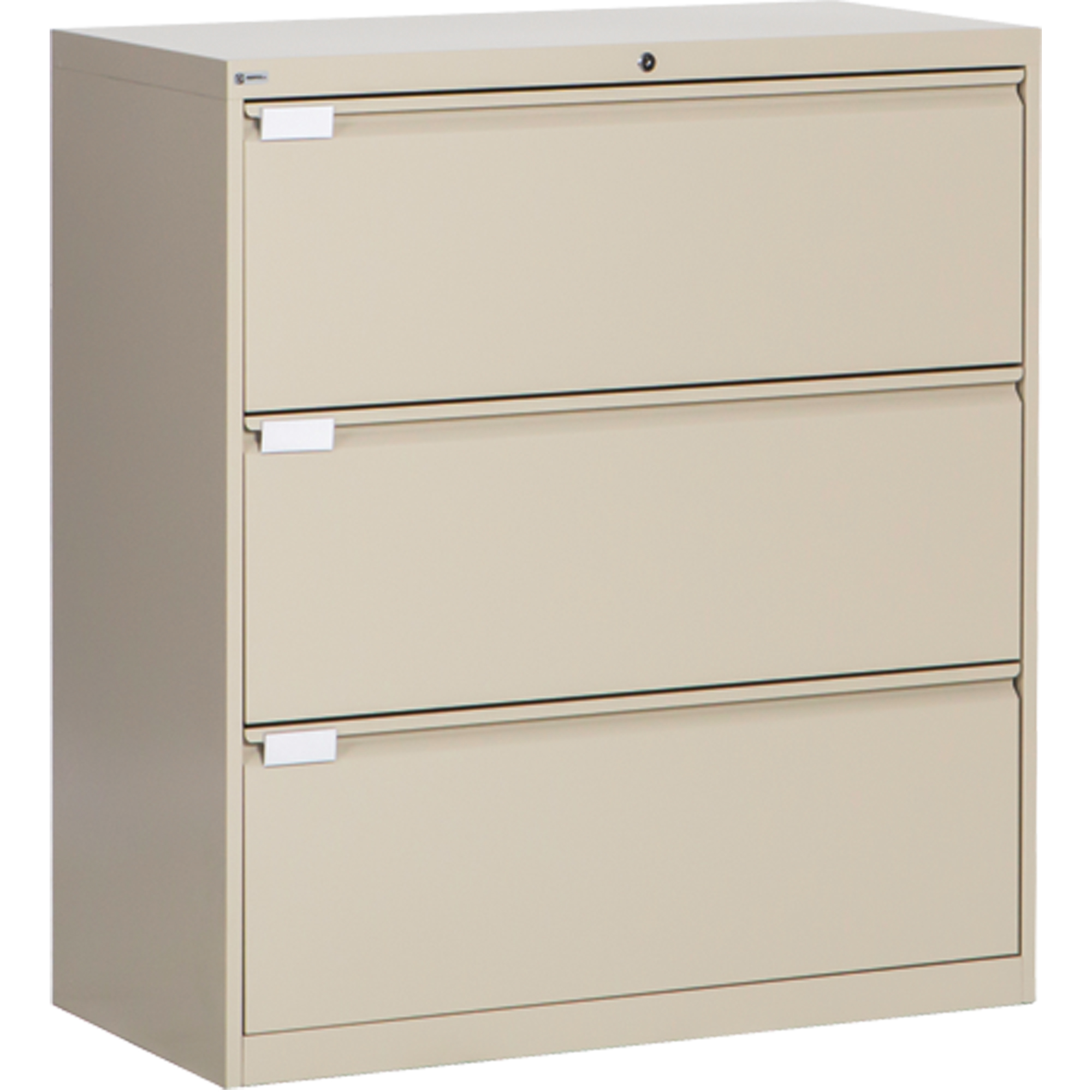 Classeur latéral, Acier, 3 tiroirs, 36" la x 18" p x 40-1/16" h, Beige