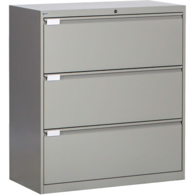 Classeur latéral, Acier, 3 tiroirs, 36" la x 18" p x 40-1/16" h, Gris