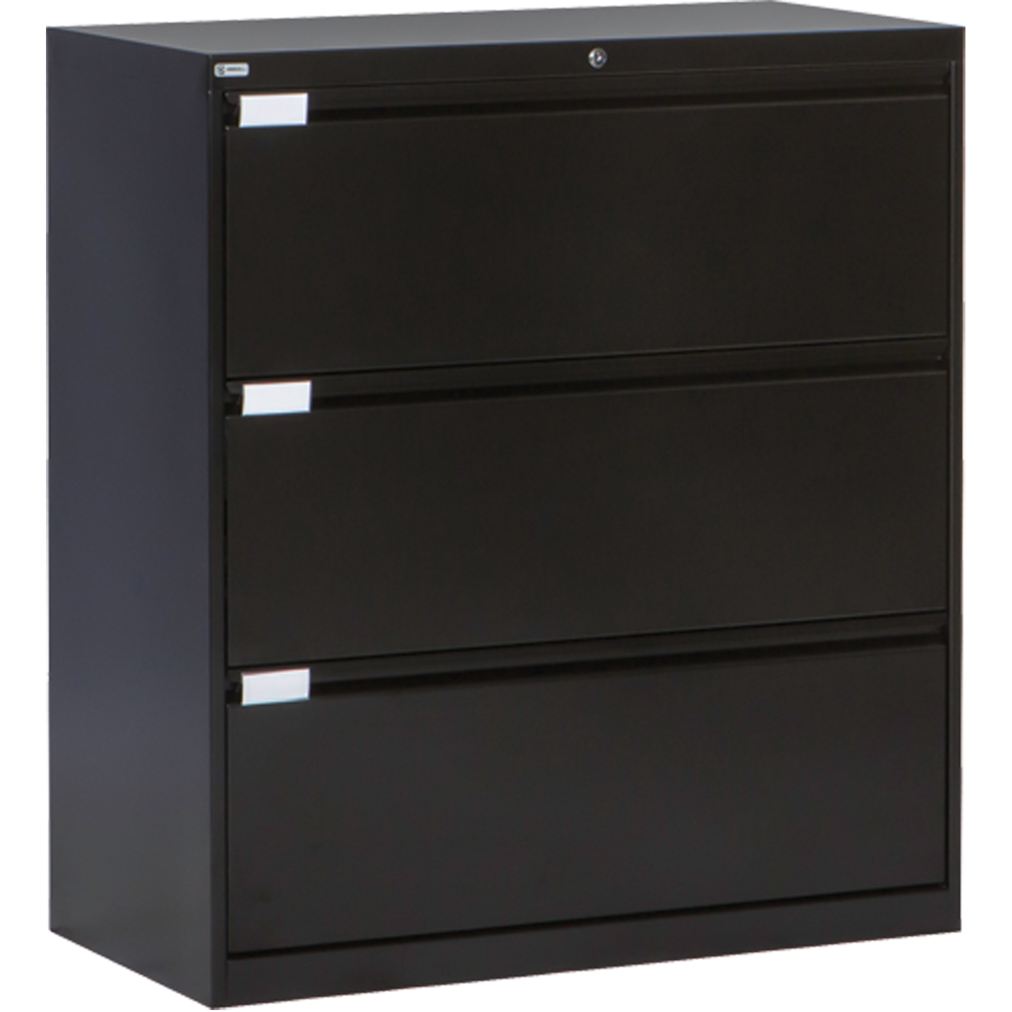 Classeur latéral, Acier, 3 tiroirs, 36" la x 18" p x 40-1/16" h, Noir