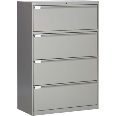 Classeur latéral, Acier, 4 tiroirs, 36" la x 18" p x 53-3/8" h, Gris