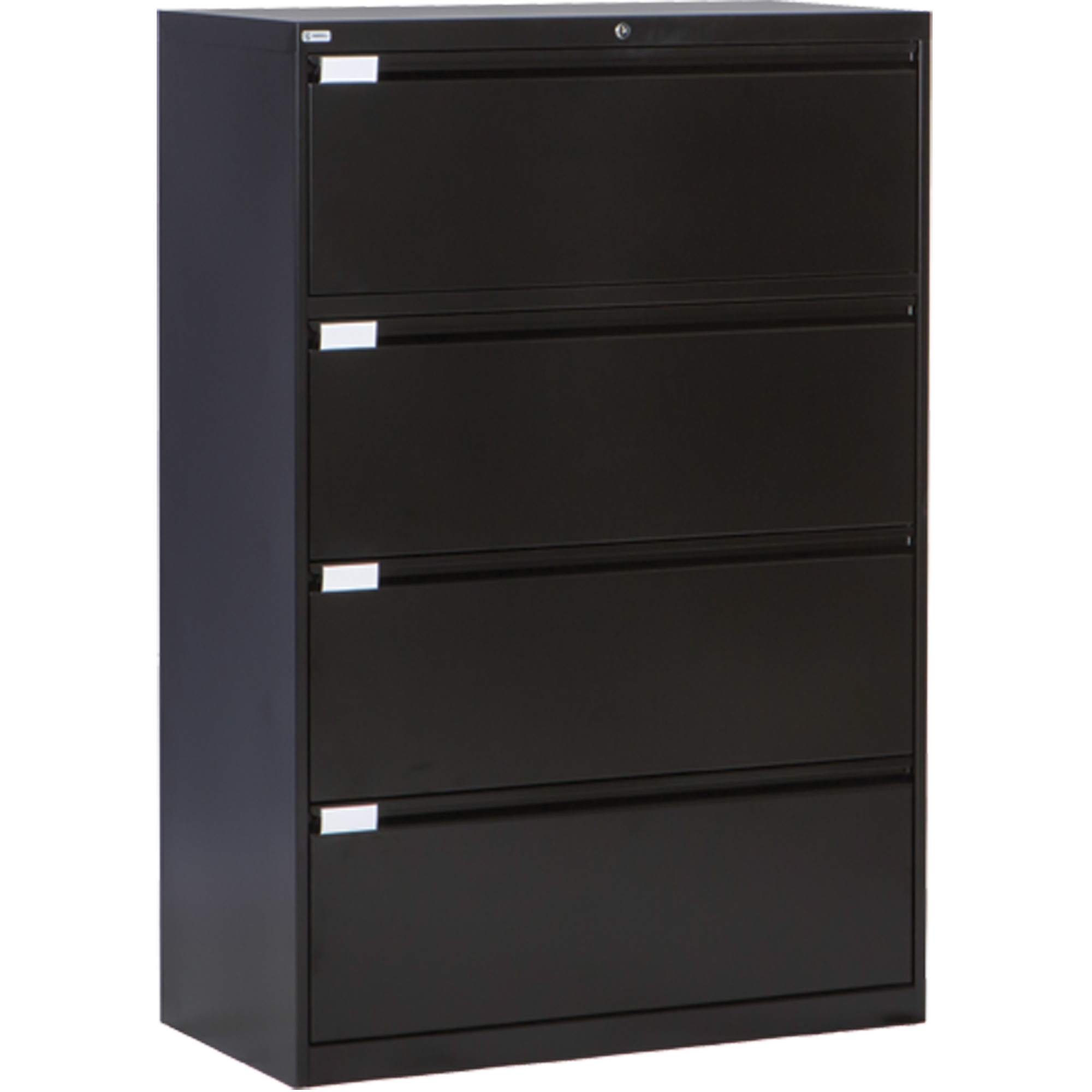 Classeur latéral, Acier, 4 tiroirs, 36" la x 18" p x 53-3/8" h, Noir