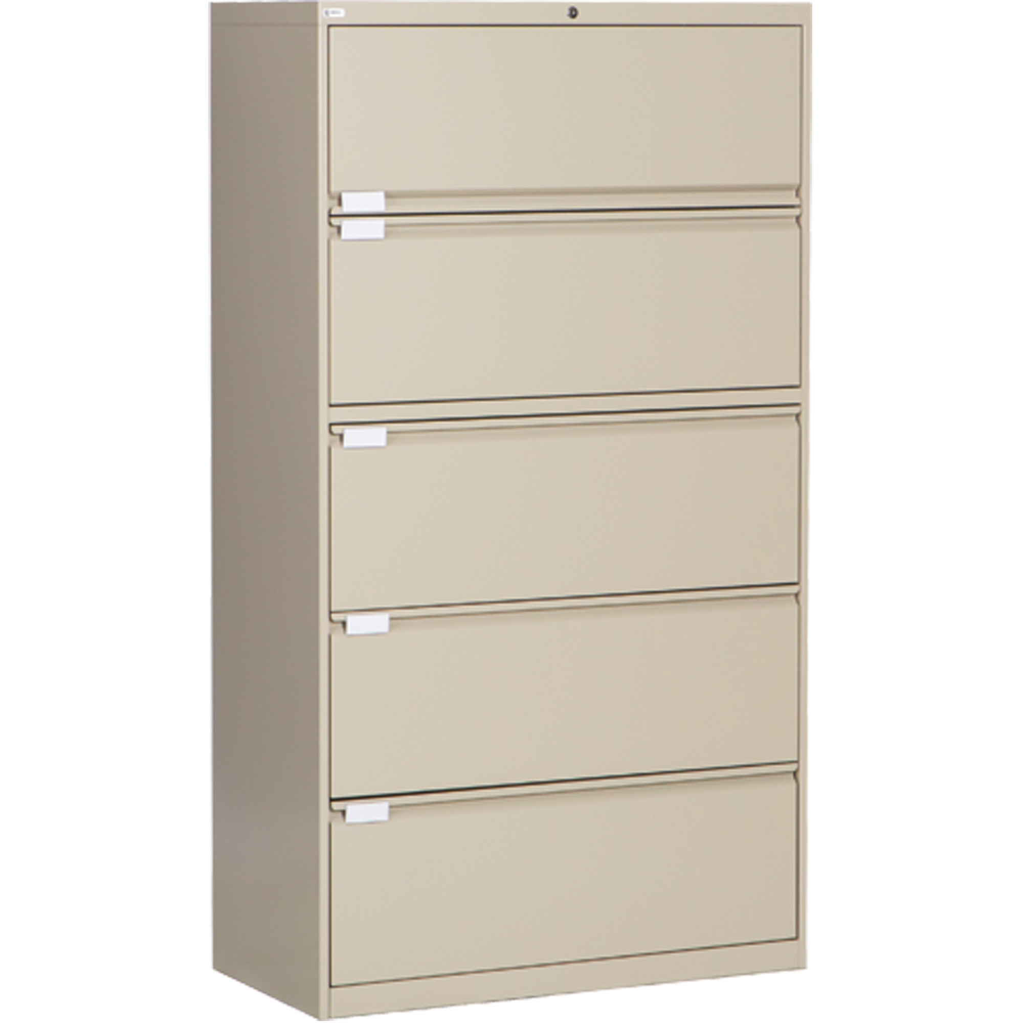 Classeur latéral, Acier, 5 tiroirs, 36" la x 18" p x 65-1/2" h, Beige