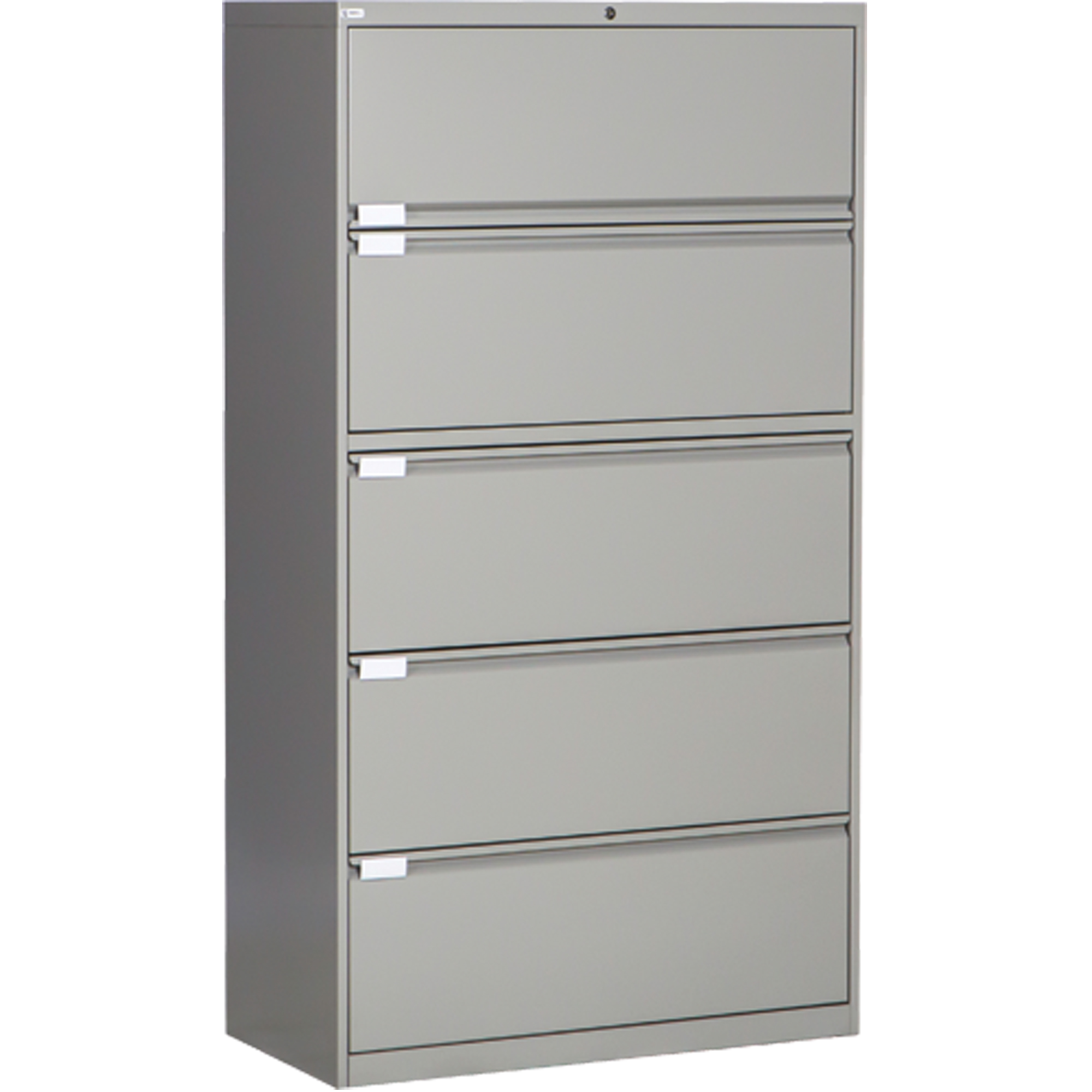 Classeur latéral, Acier, 5 tiroirs, 36" la x 18" p x 65-1/2" h, Gris
