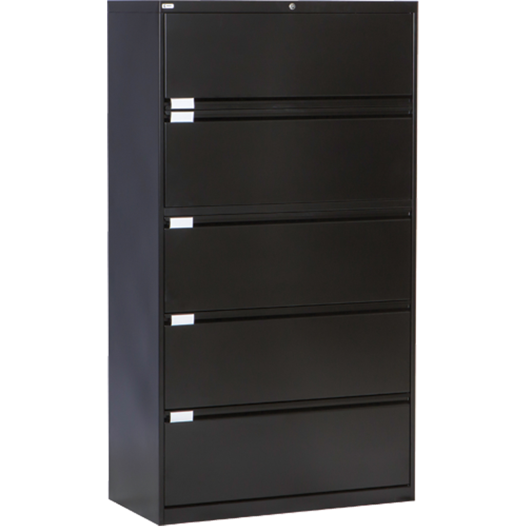 Classeur latéral, Acier, 5 tiroirs, 36" la x 18" p x 65-1/2" h, Noir