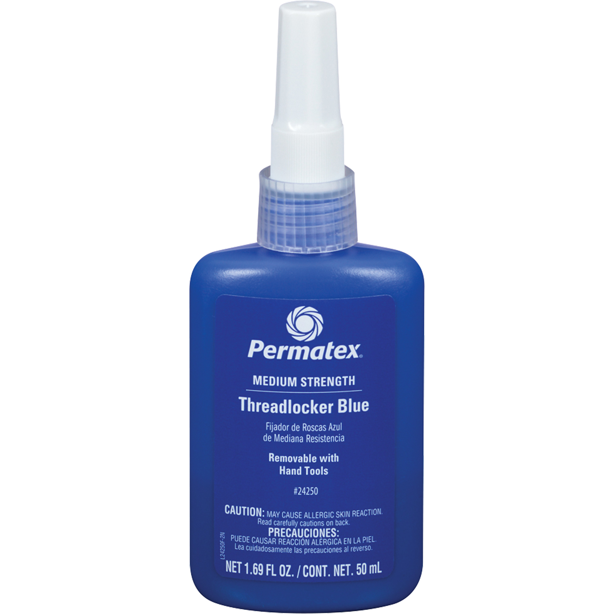 Adhésif frein-filet à adhérence amovible, Bleu, Moyen, 50 ml, Bouteille