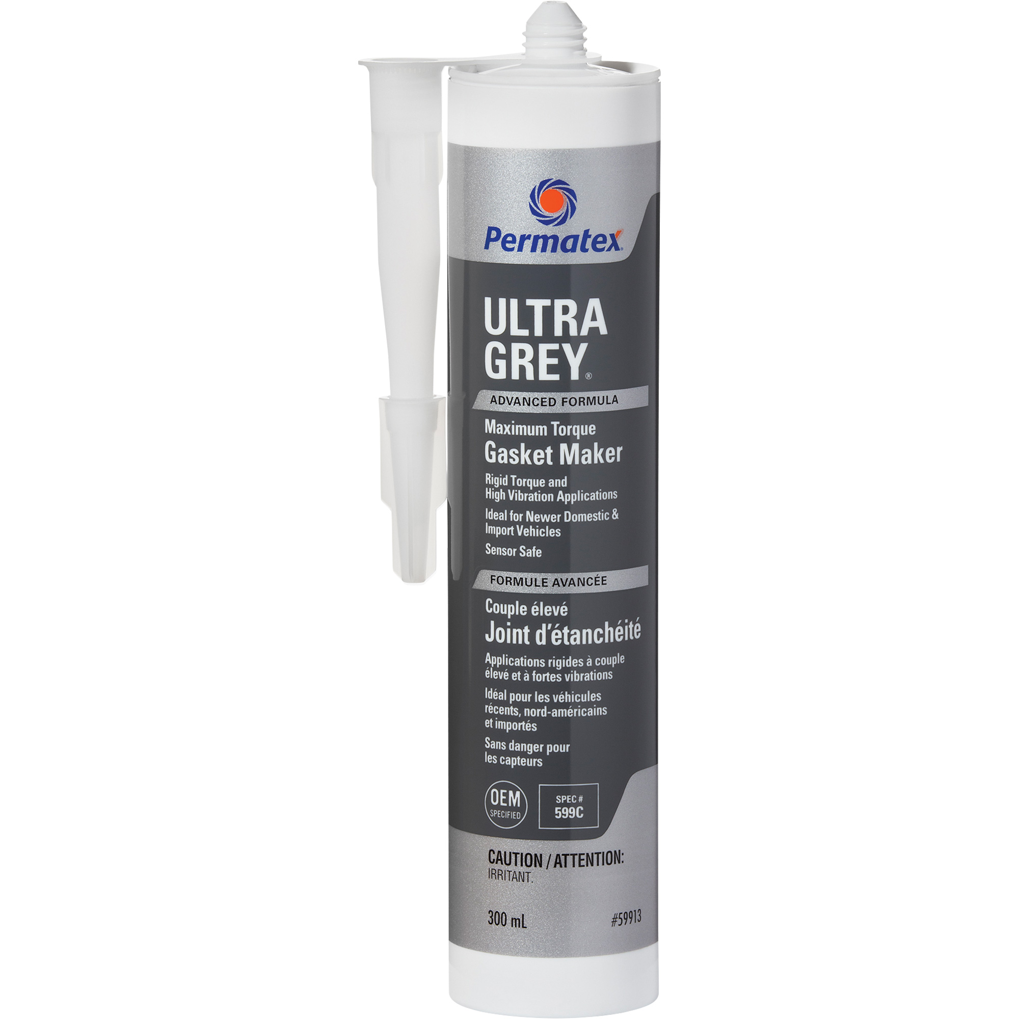 Composé à joints de silicone RTV rigide pour couple élevé Ultra GreyMD, Cartouche, Gris