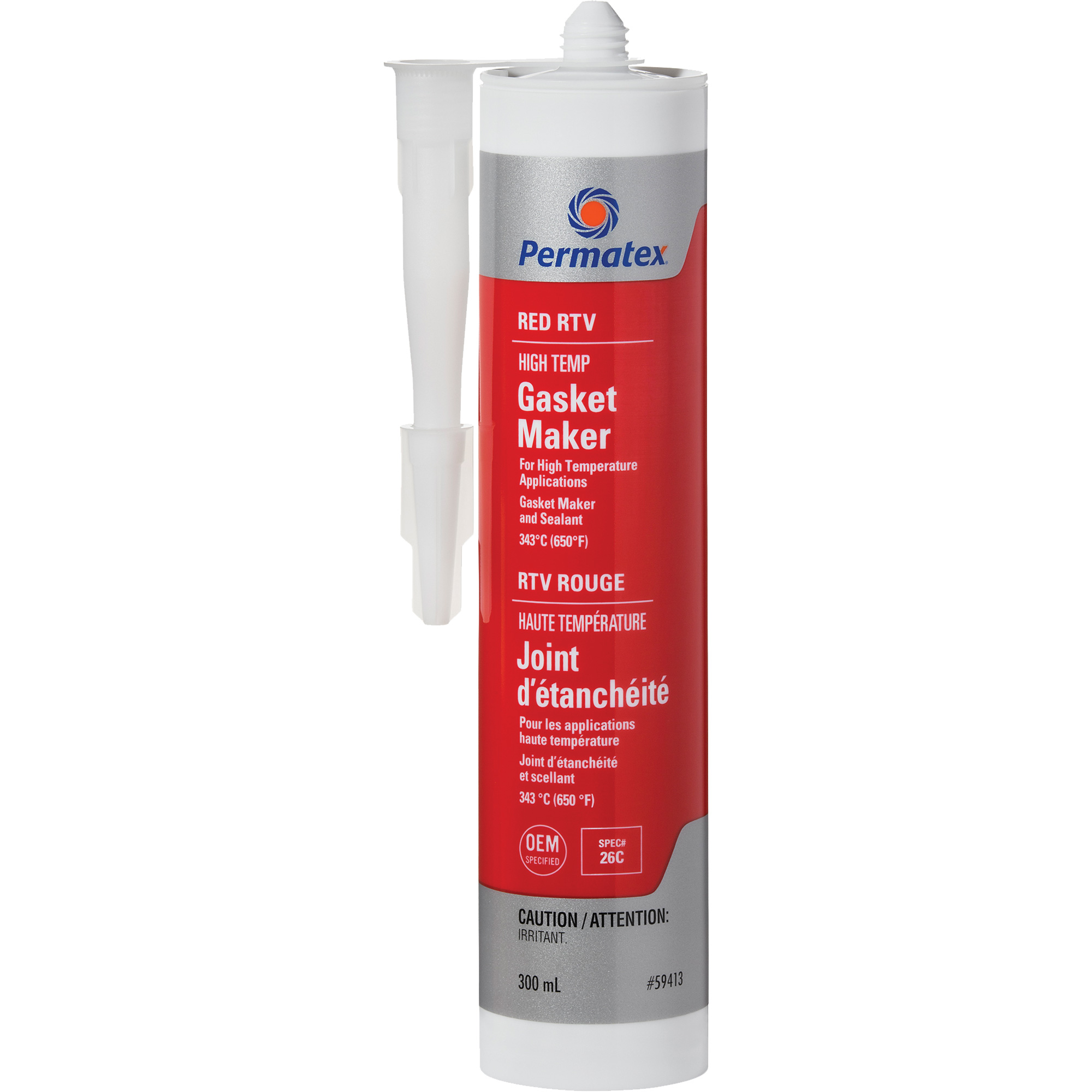 Composé à joints RTV rouge haute température, 300 ml, Tube, Rouge