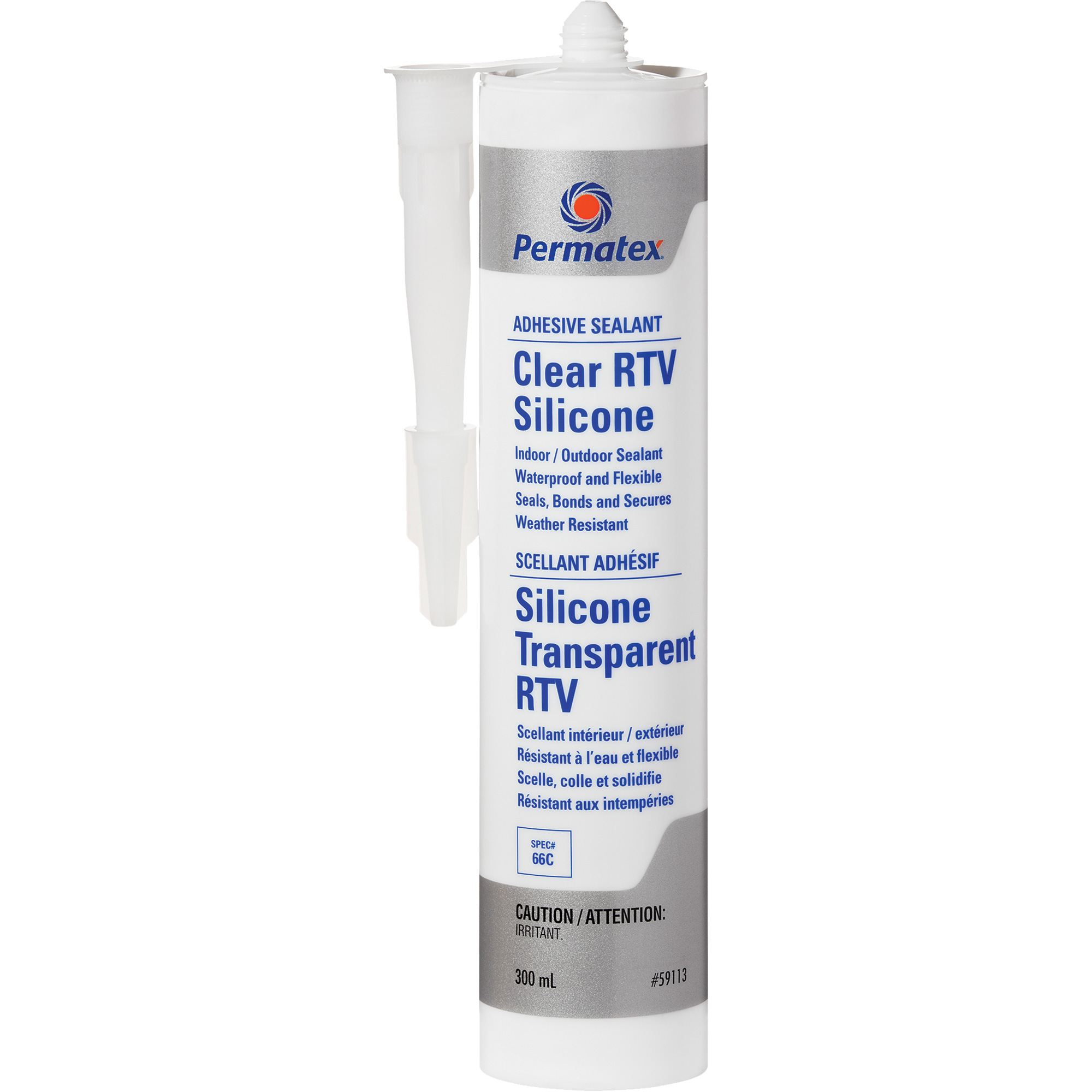 Scellant adhésif RTV transparent, 300 ml, Cartouche, Transparent