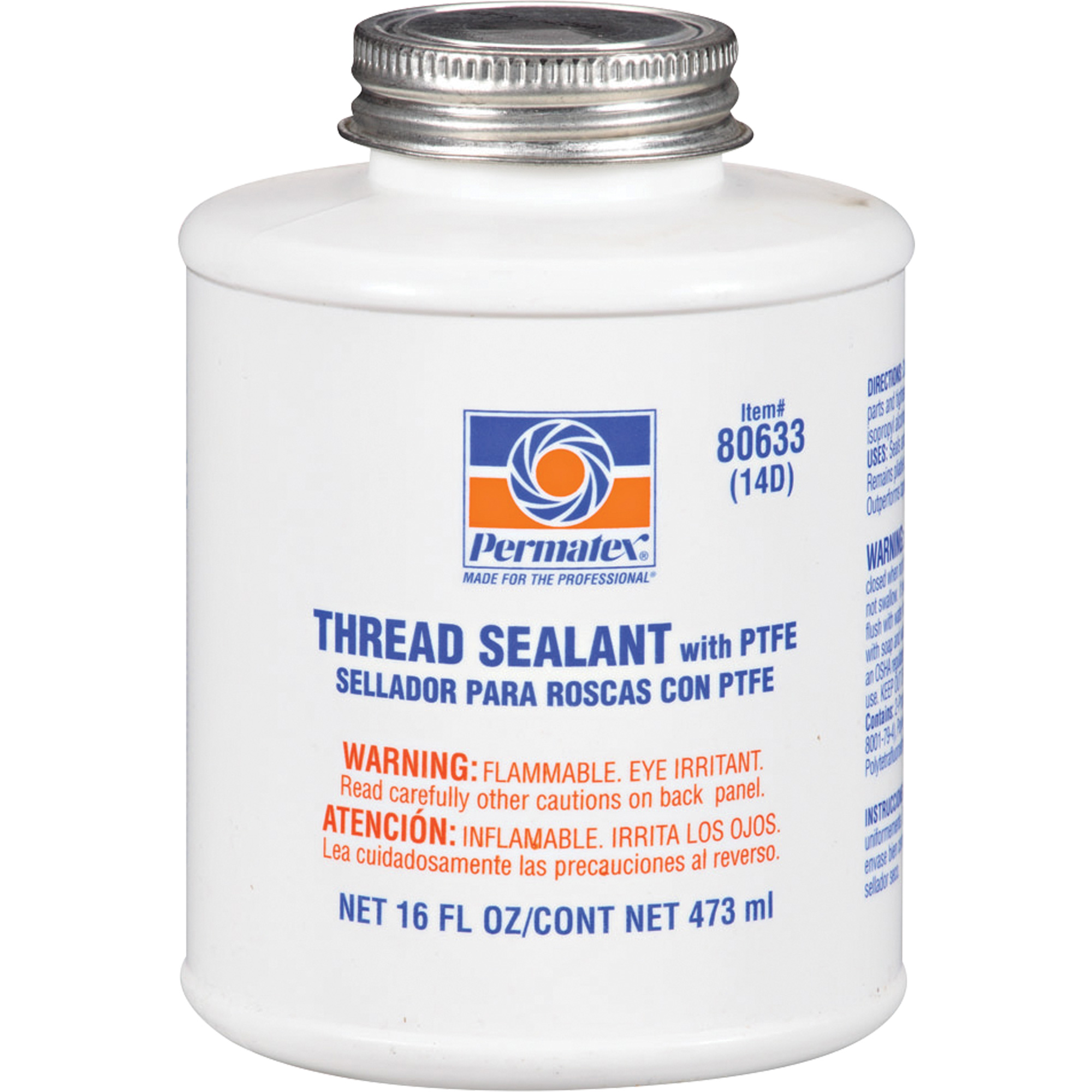 Scellant pour filetage avec PTFE, Canette à dessus brosse, 473 ml, -54° C - 149° C/-65° F - 300° F
