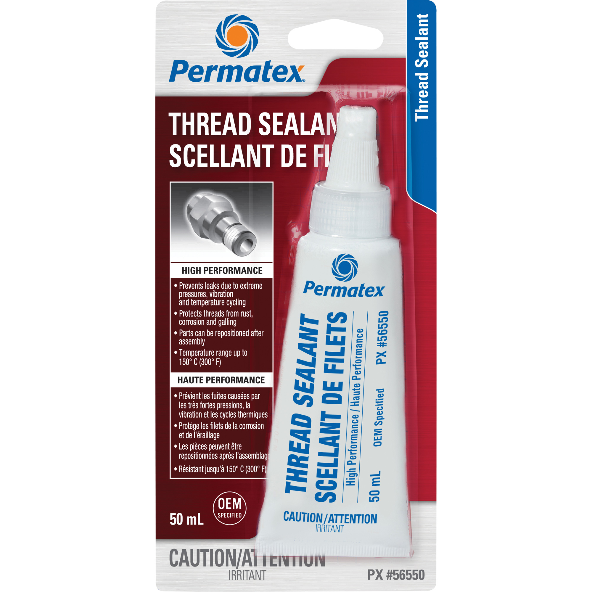 Scellant pour filetage haute performances, Tube, 50 ml, -54° C - 149° C/-65° F - 300° F