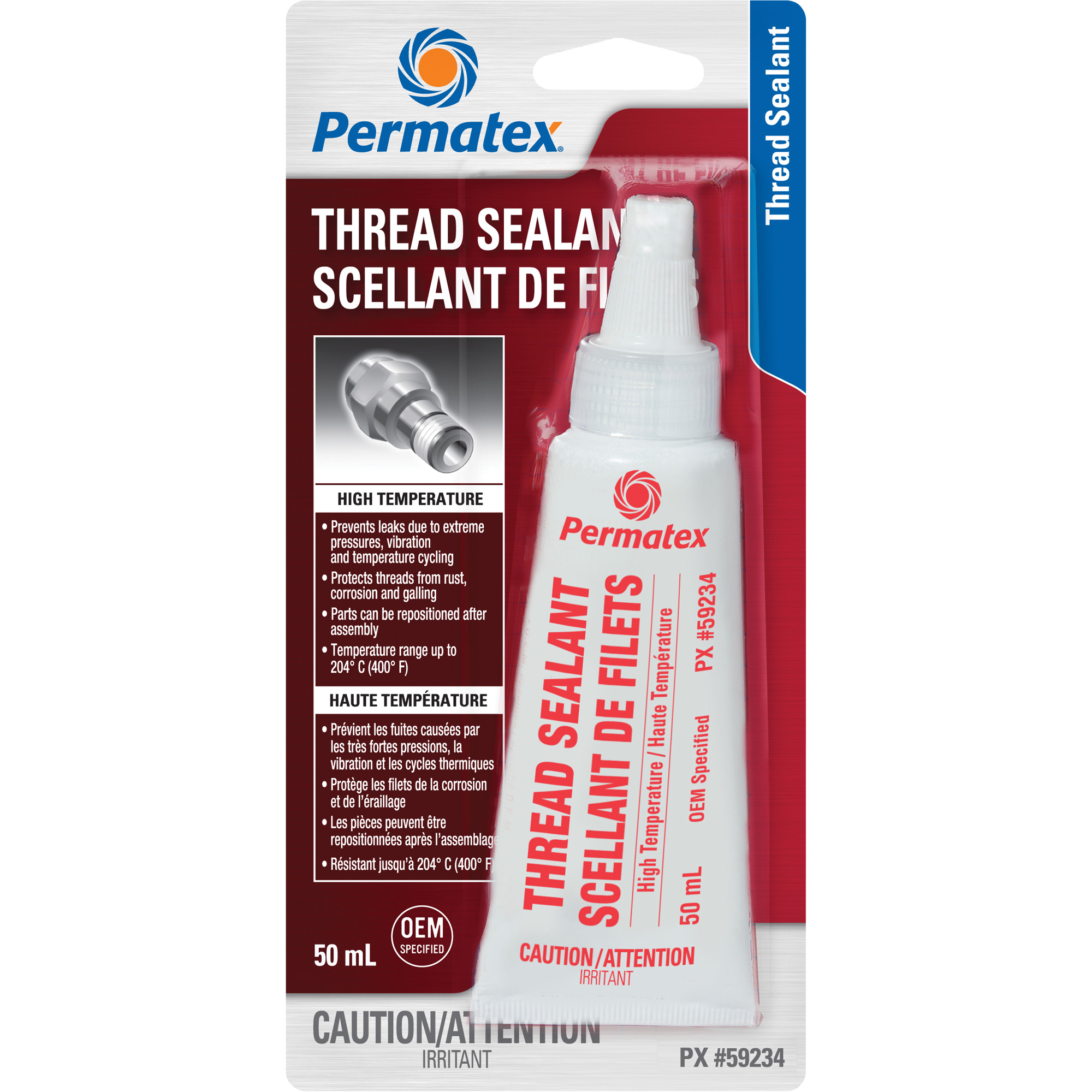 Scellant pour filetage haute température, Bouteille, 50 ml, -54° C - 204° C/-65° F - 400° F