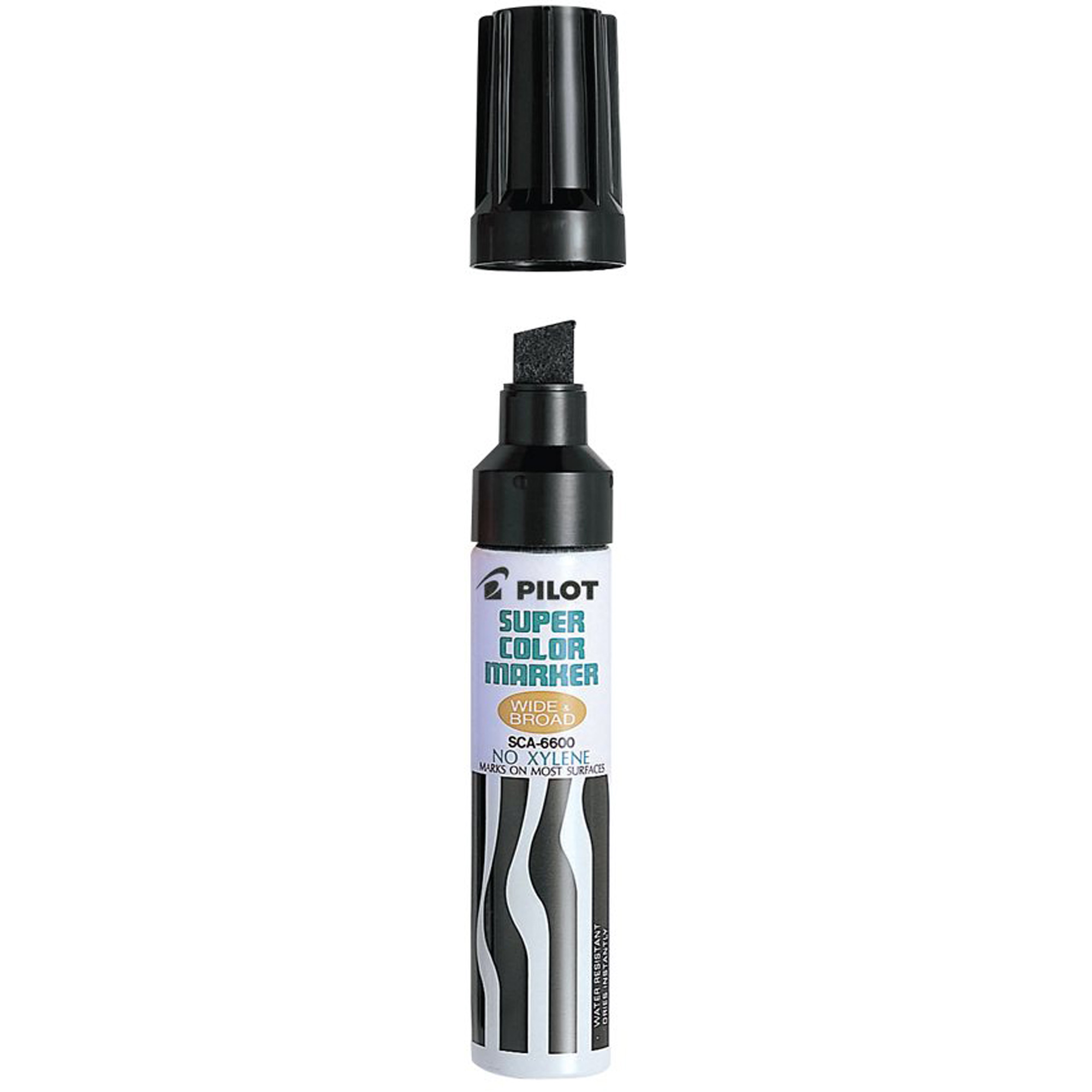 Marqueur permanent rechargeable Super Color, Ciseau, Noir