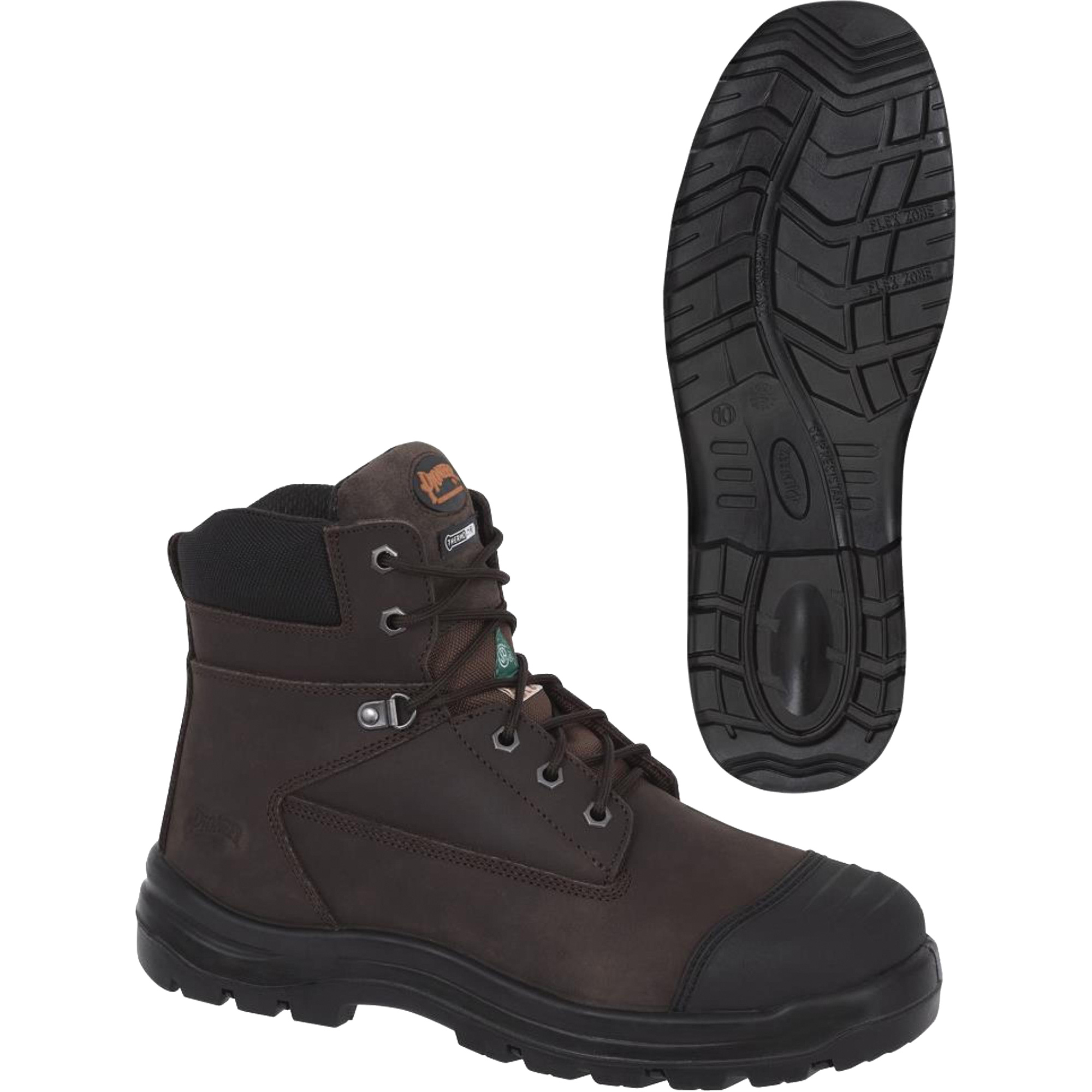 1026 Bottes de travail 6" marron, Cuir, Embout Acier, Taille 9-1/2
