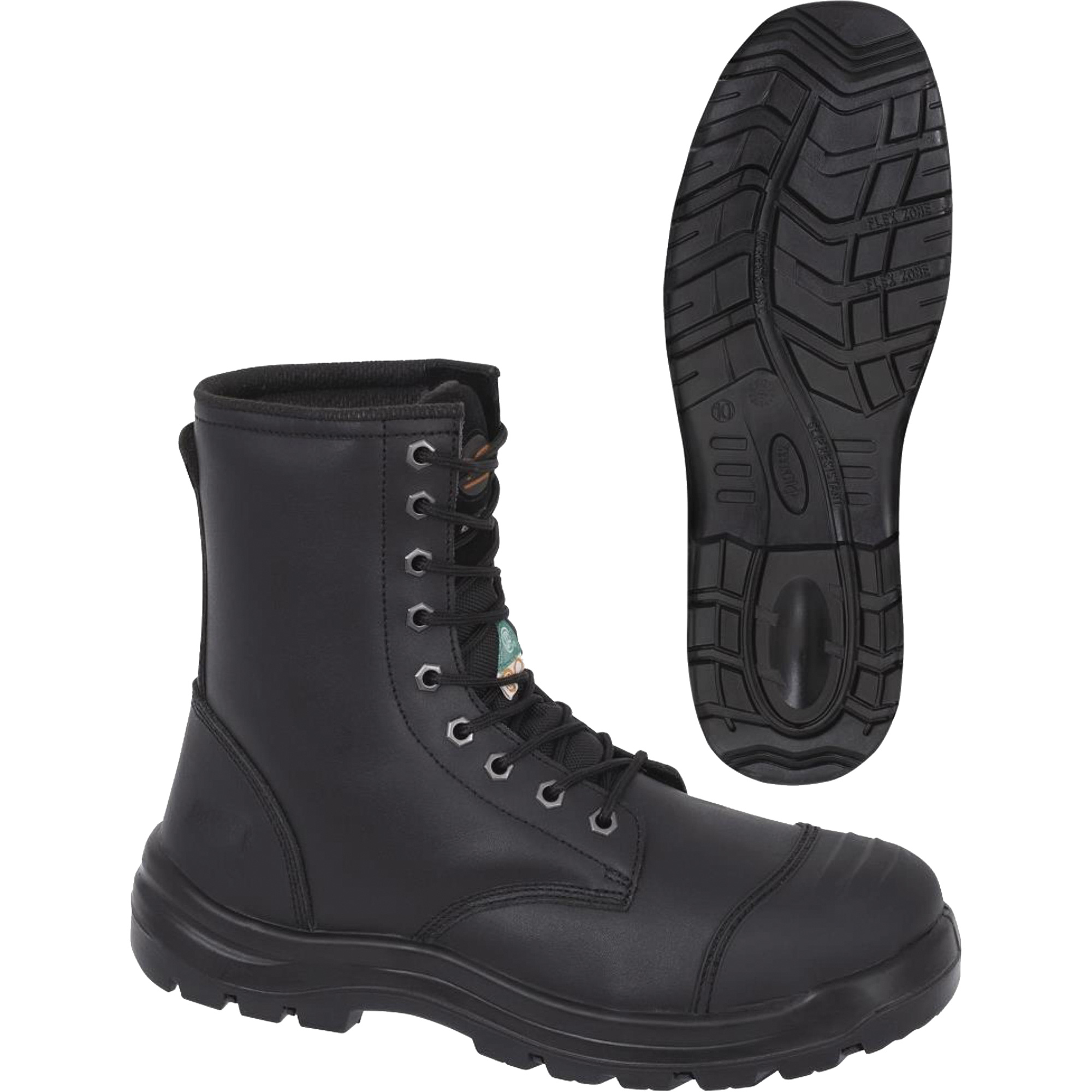 1027 Bottes de travail 8" noires, Cuir, Embout Acier, Taille 13