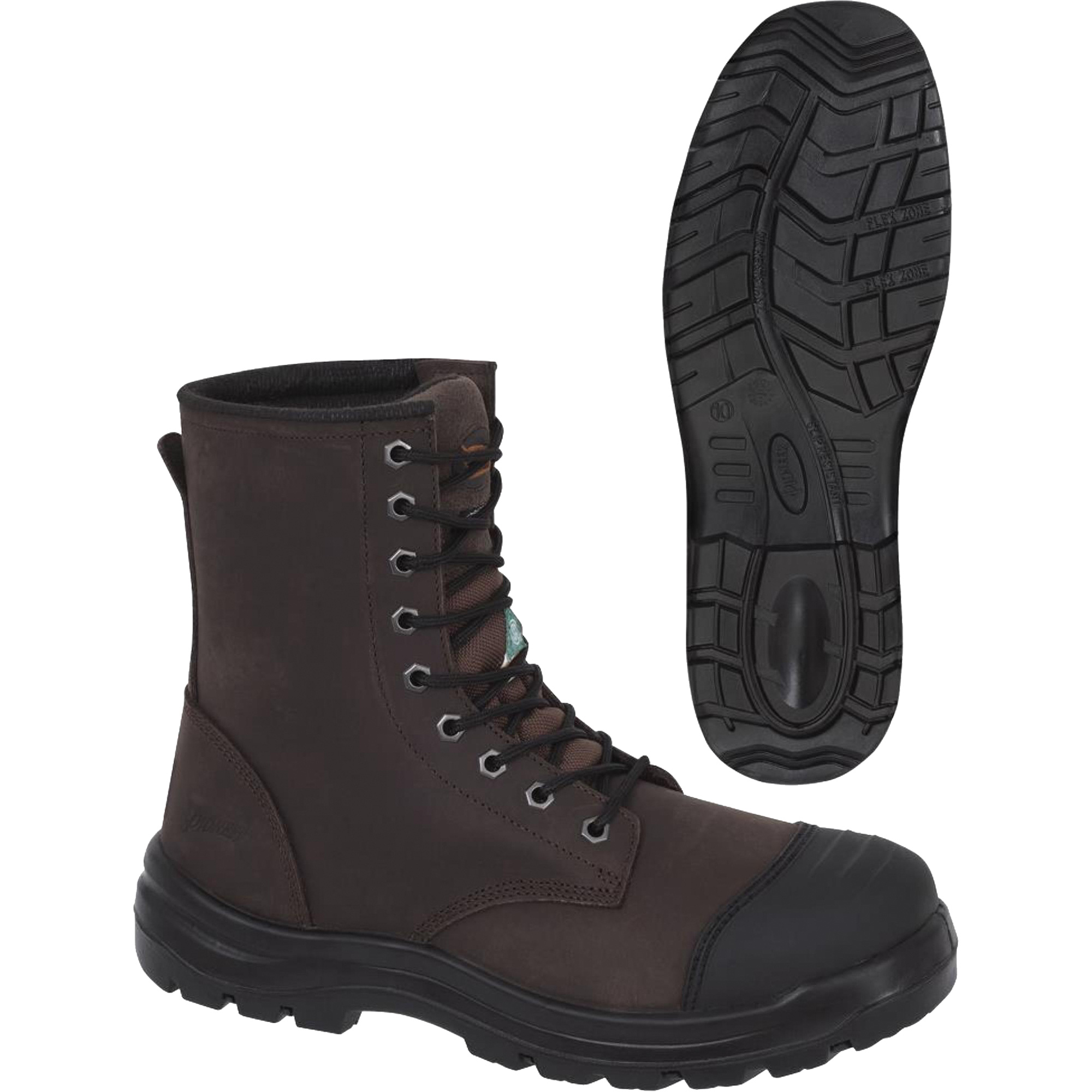 1028 Bottes de travail 8" marron, Cuir, Embout Acier, Taille 8