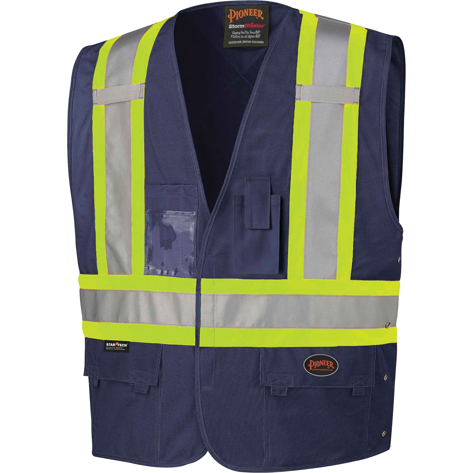 134N Veste de sécurité avec côtés réglables, Bleu marin, 4T-Grand/5T-Grand, Polyester