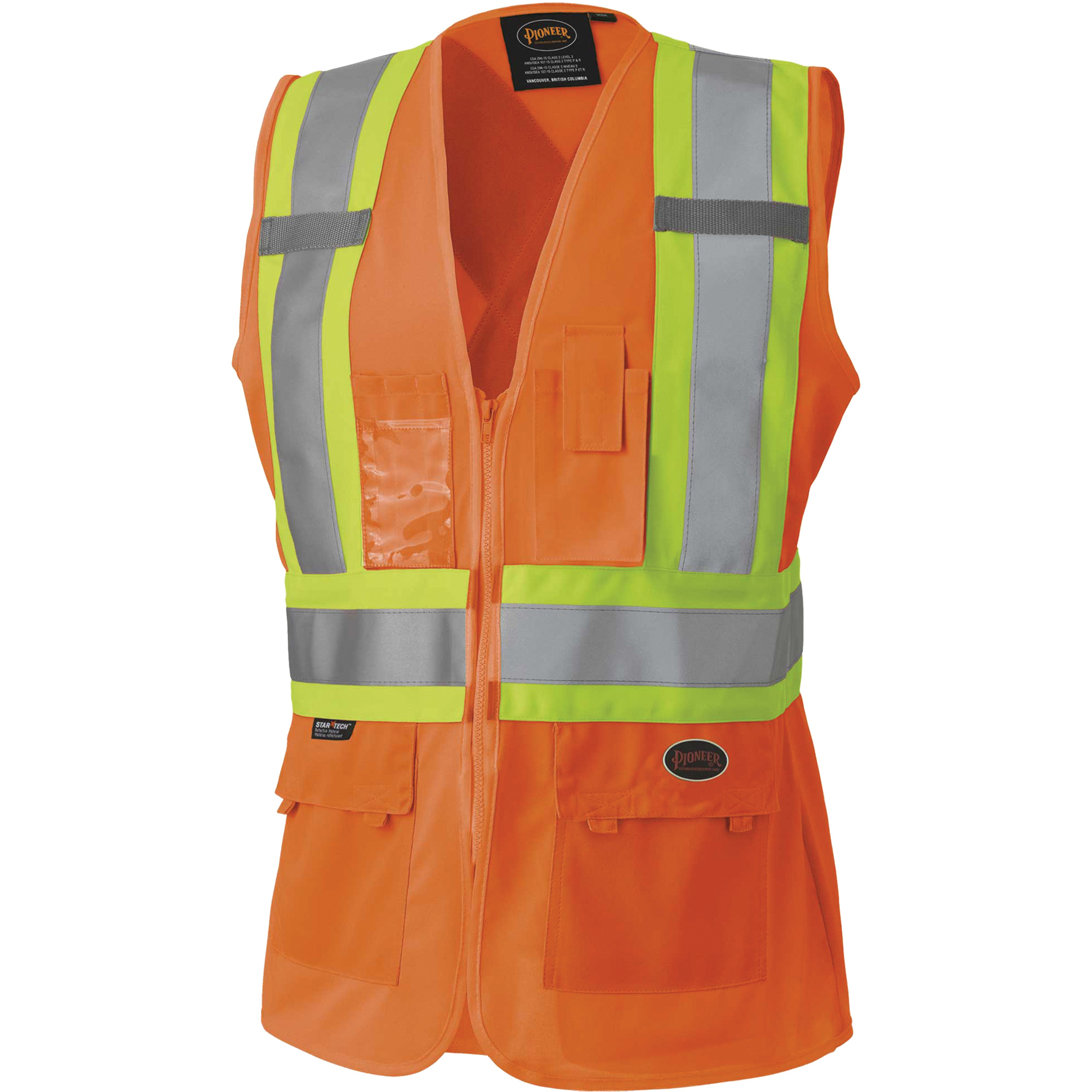 136 Veste de sécurité pour femme, Orange haute visibilité, T-petit, Polyester