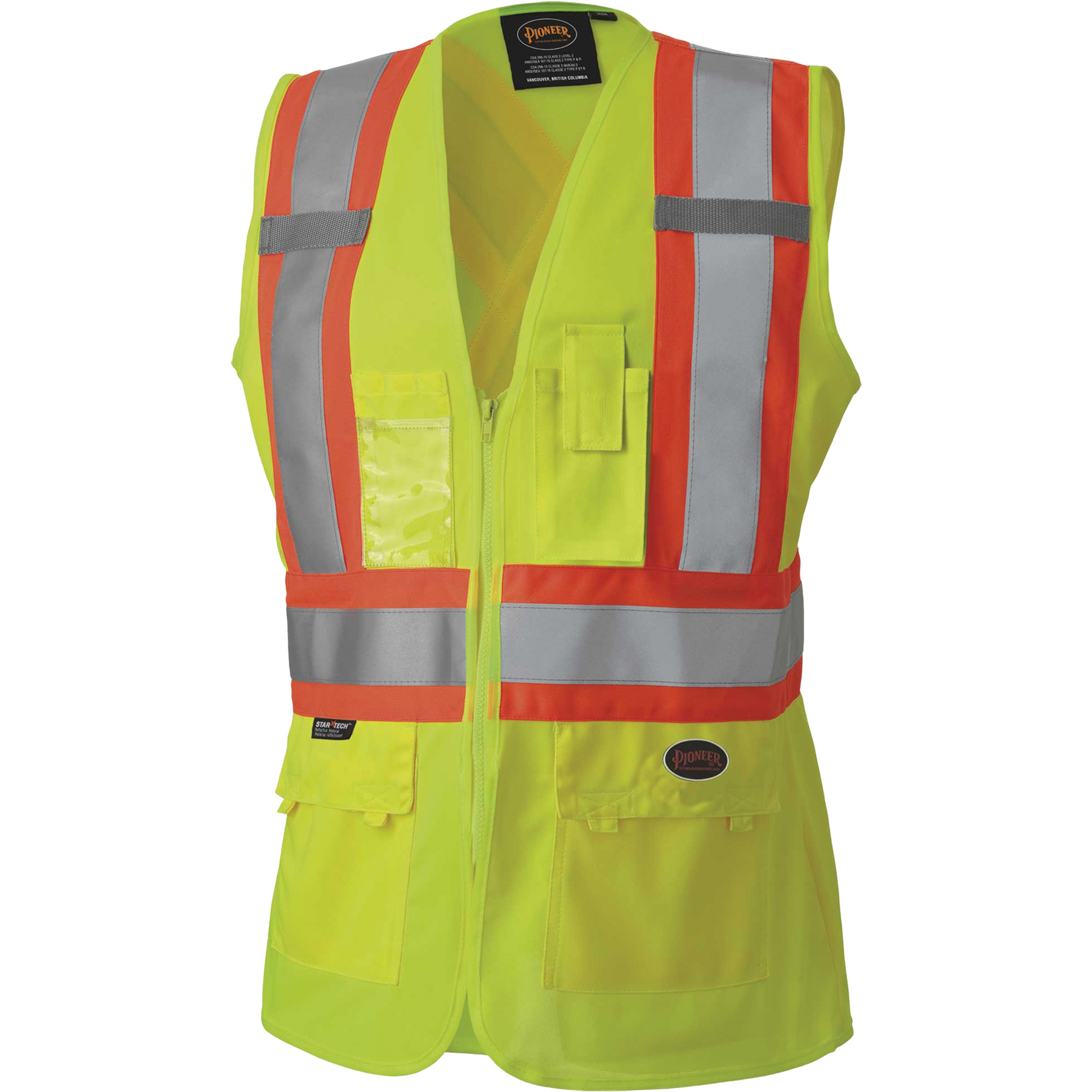 139 Veste de sécurité pour femme, Jaune lime haute visibilité, Moyen, Polyester