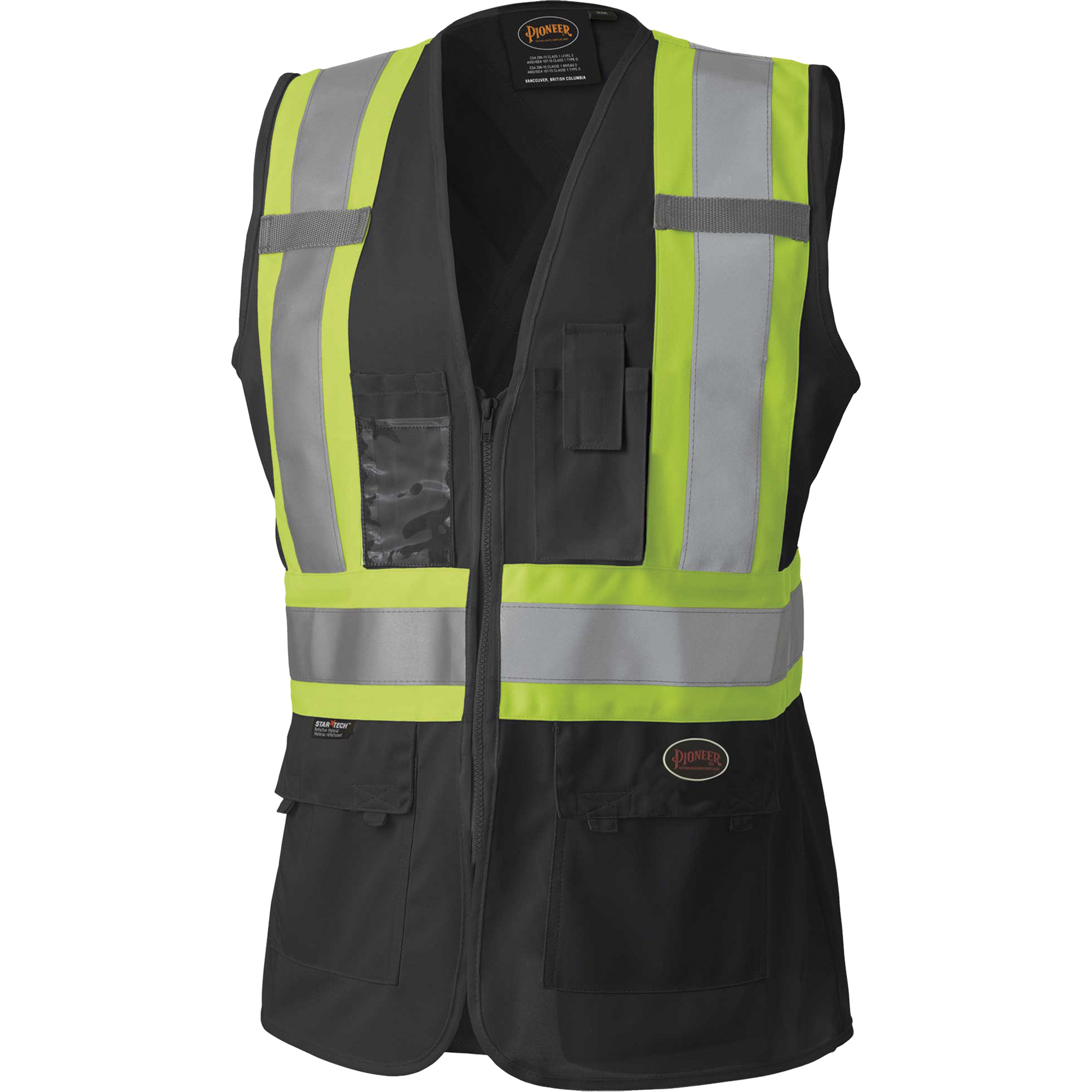 139BK Veste de sécurité pour femme, Noir, 2T-Grand, Polyester