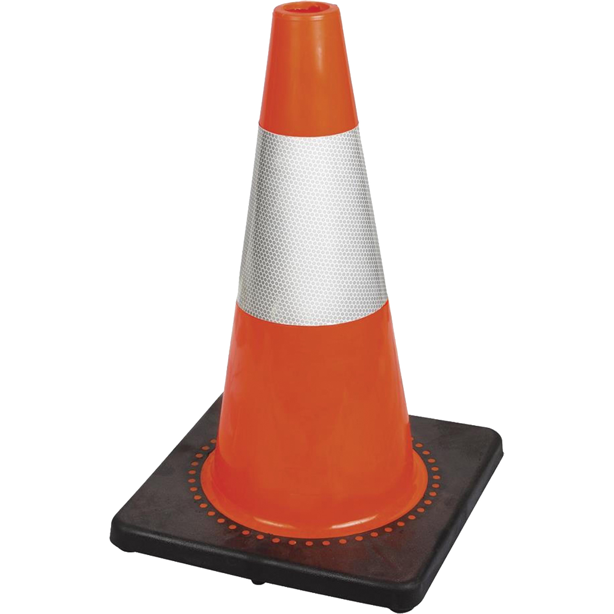 181 Cône de sécurité flexible de première qualité, 18", Orange, Bande(s) réfléchissante(s) 6"