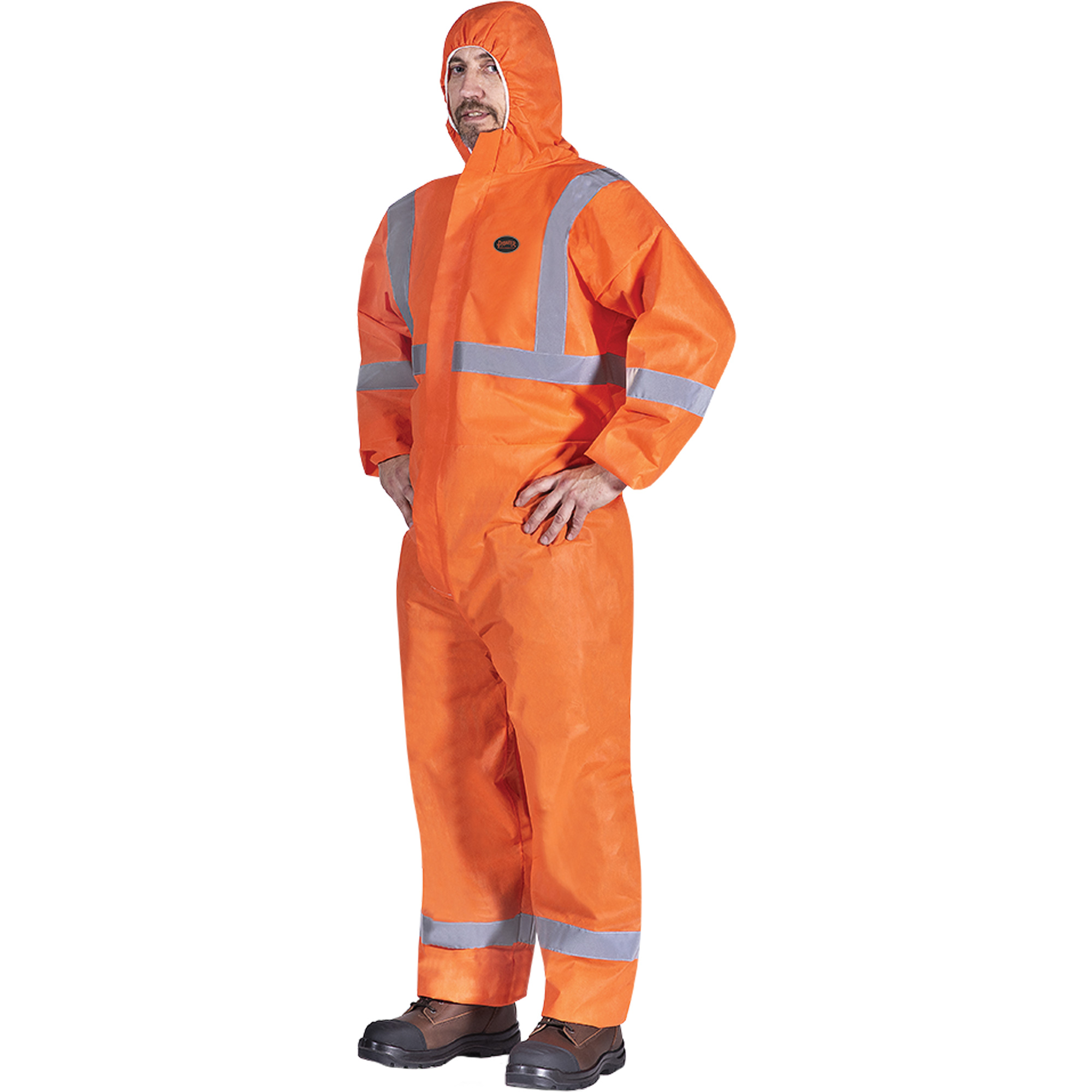 2077 Combinaisons à capuchon avec ruban réfléchissant, 4T-Grand, Orange, SMS