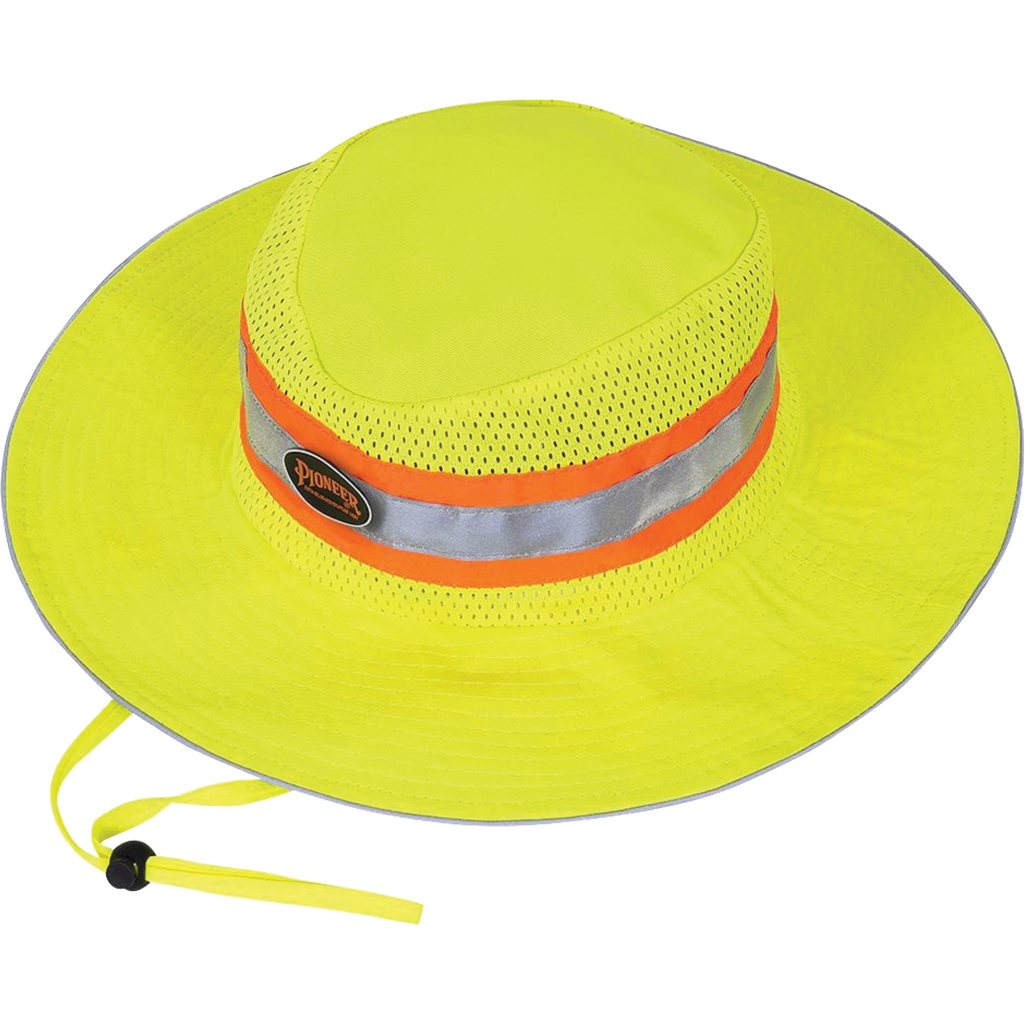 279 Chapeau de garde forestier avec sangle, Jaune lime haute visibilité, Polyester