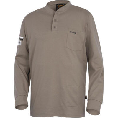 331 Chandail Henley en tricot interlock ignifuge, 5T-Grand, Beige