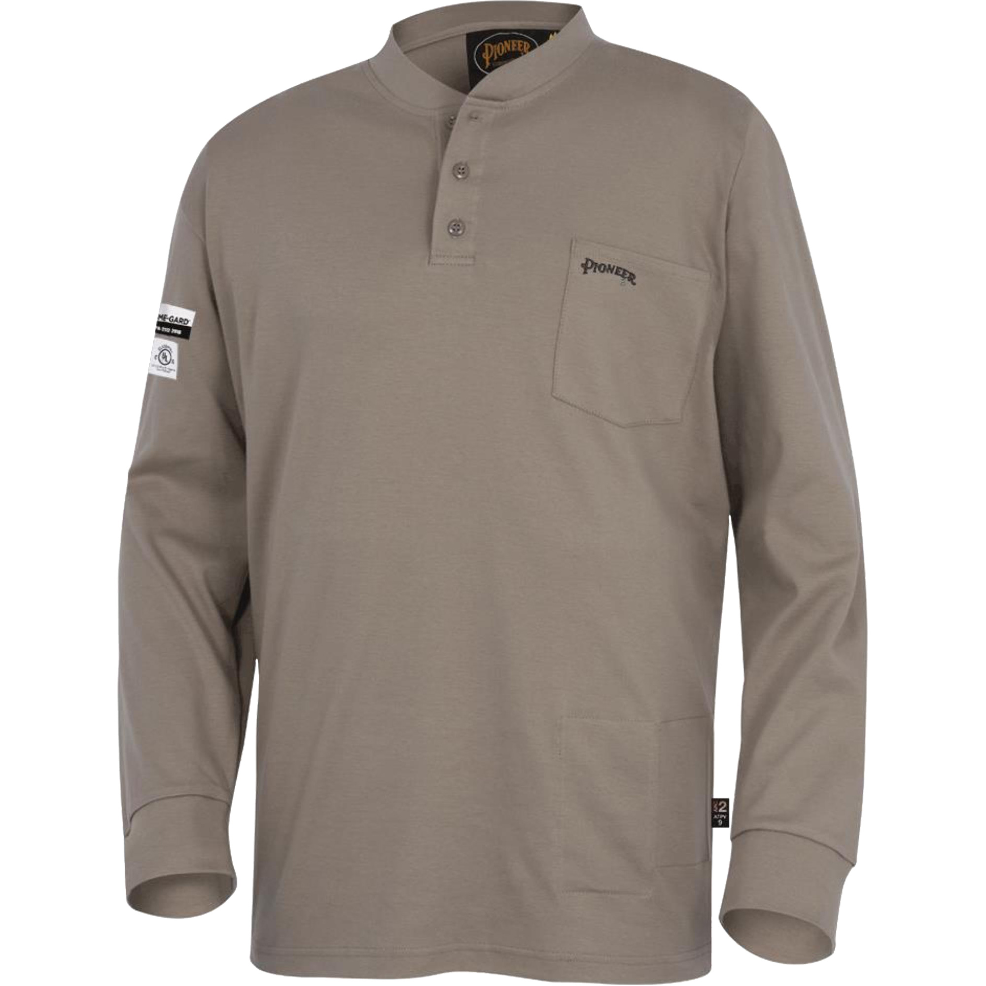 331 Chandail Henley en tricot interlock ignifuge, 5T-Grand, Beige