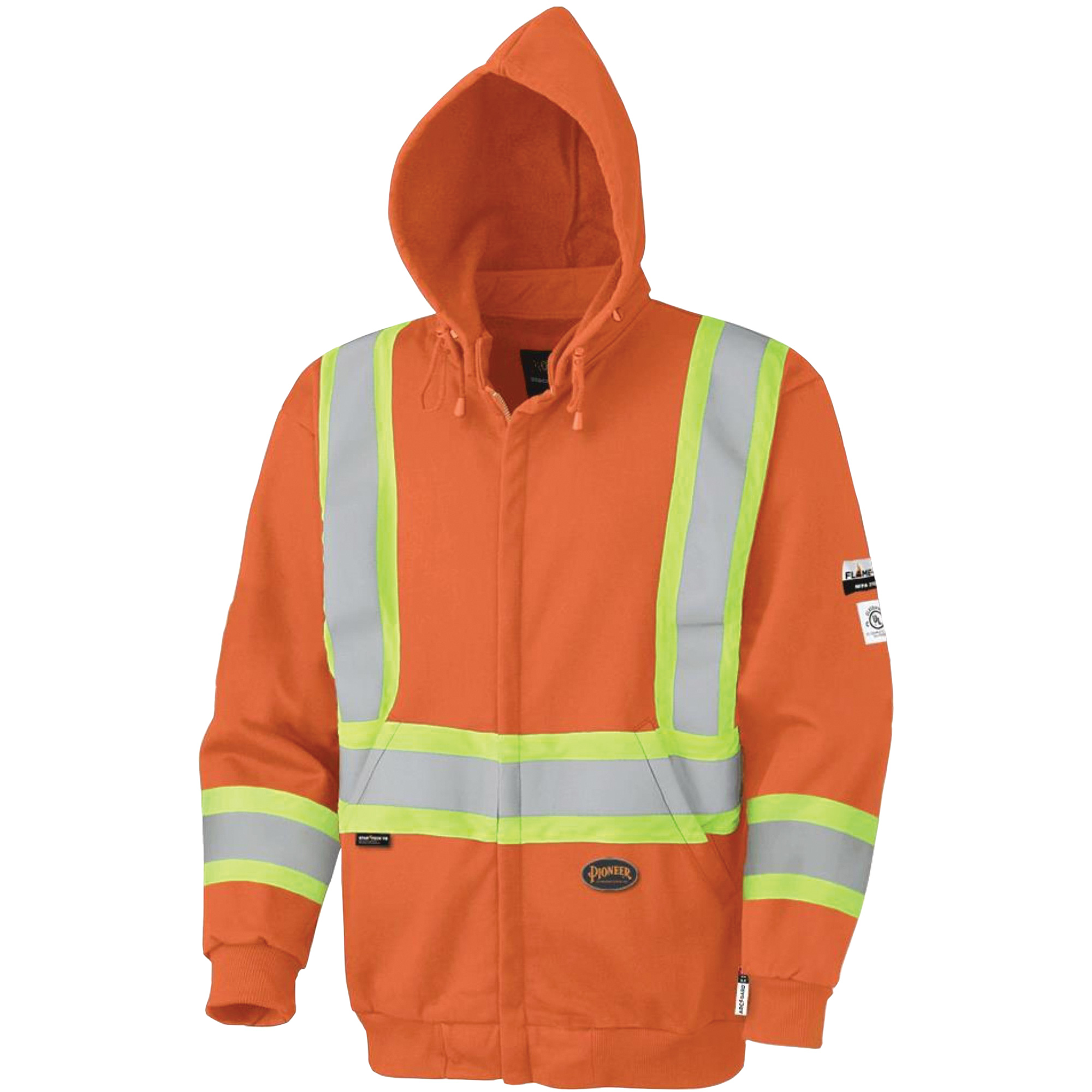 338SF Chandail à capuche de sécurité ignifugé avec fermeture à glissière, Hommes, 5T-Grand, Orange haute visibilité, 22 cal/cm²