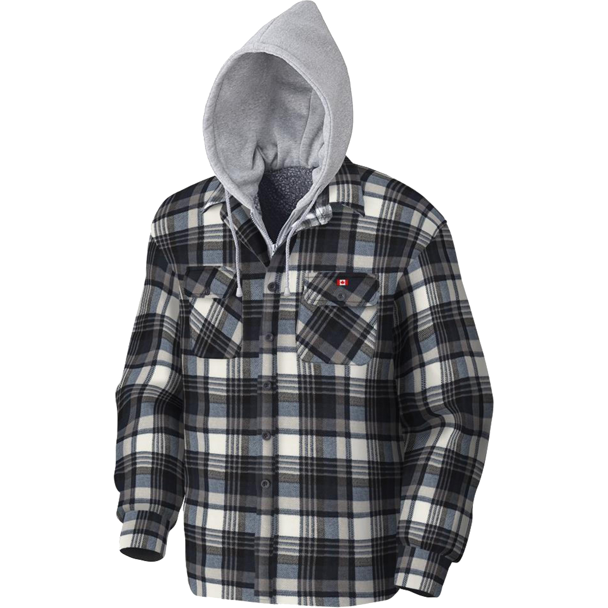 415BG Chemise à capuche matelassée, Hommes, 4T-Grand, Multicolore