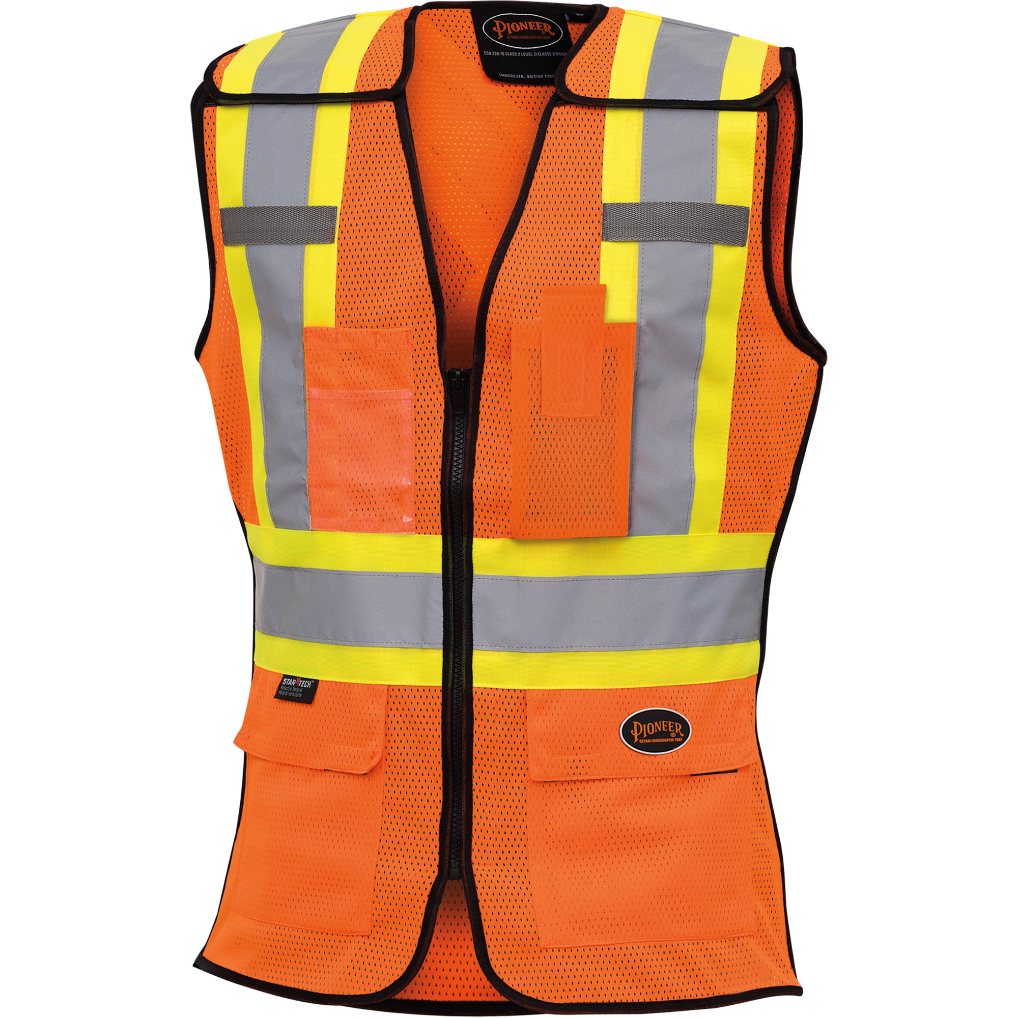 486 Veste de sécurité détachable haute visibilité, Orange haute visibilité, Moyen, Polyester