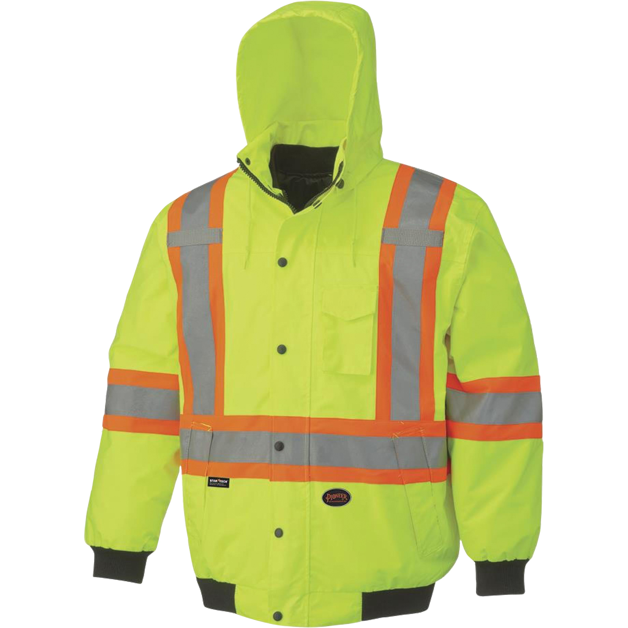 5023 Veste aviateur imperméable 7 en 1, Polyester, Jaune lime haute visibilité, Grand