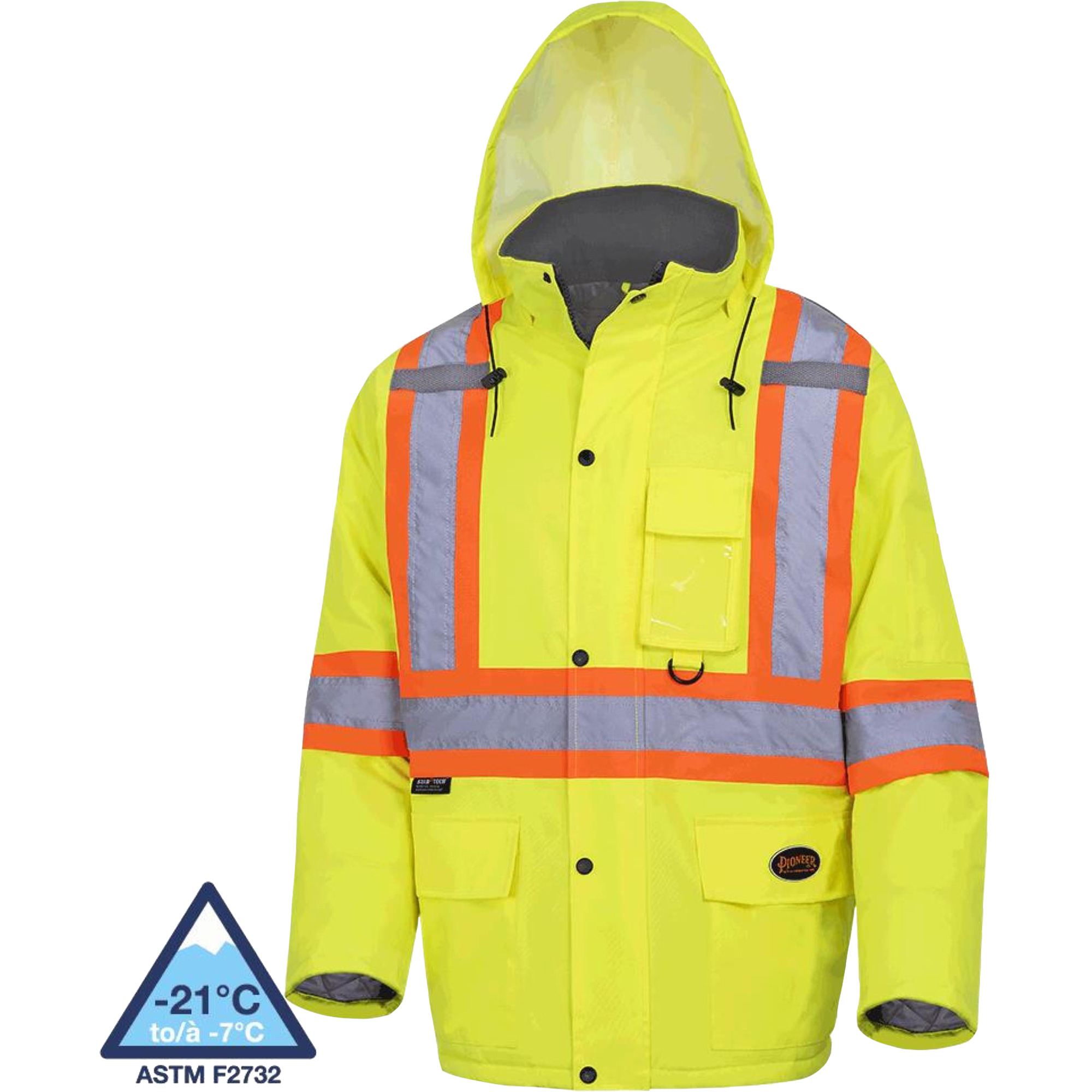 5031 Manteau de sécurité matelassé imperméable, Jaune lime haute visibilité, Moyen