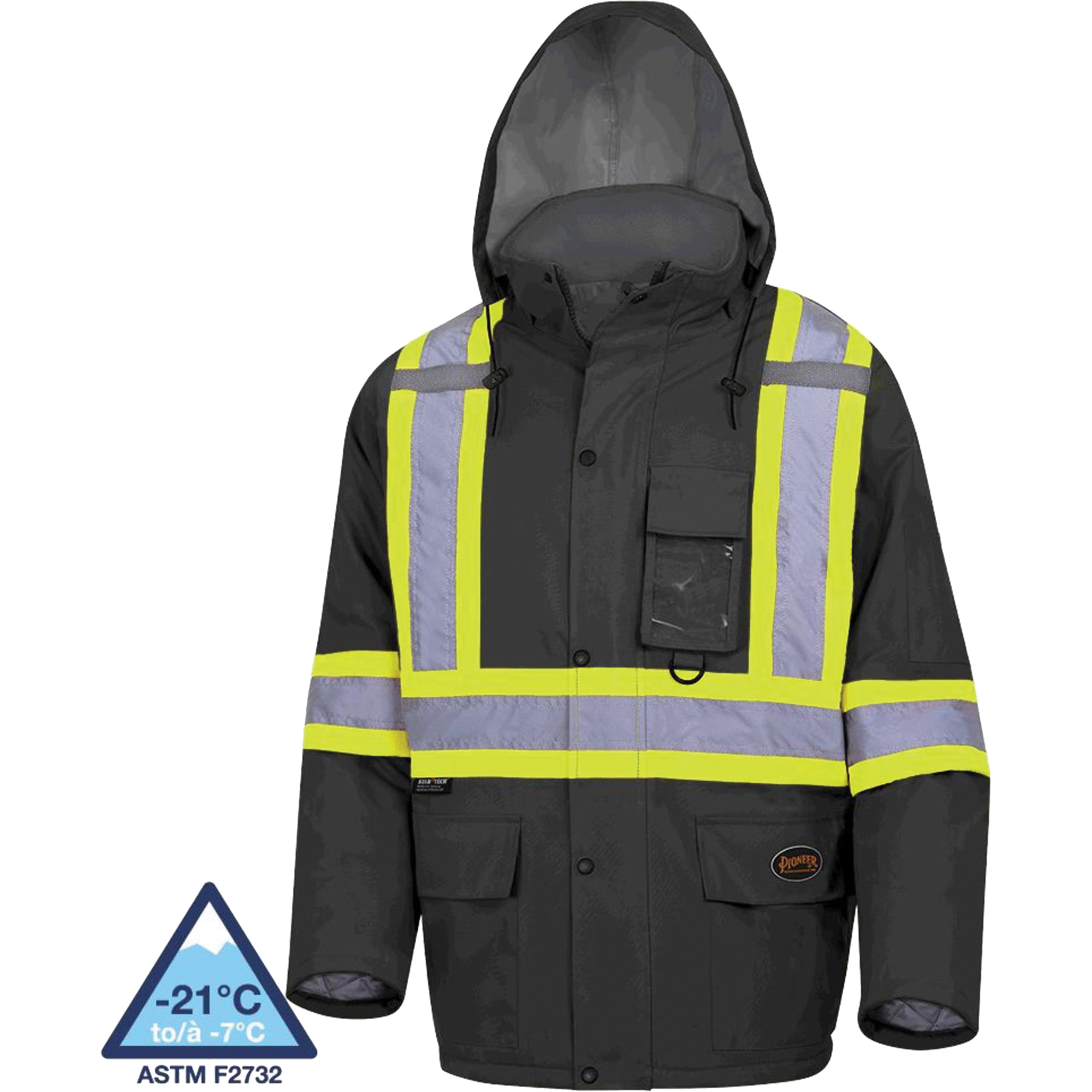 5031BK Manteau de sécurité matelassé imperméable, Noir, Moyen