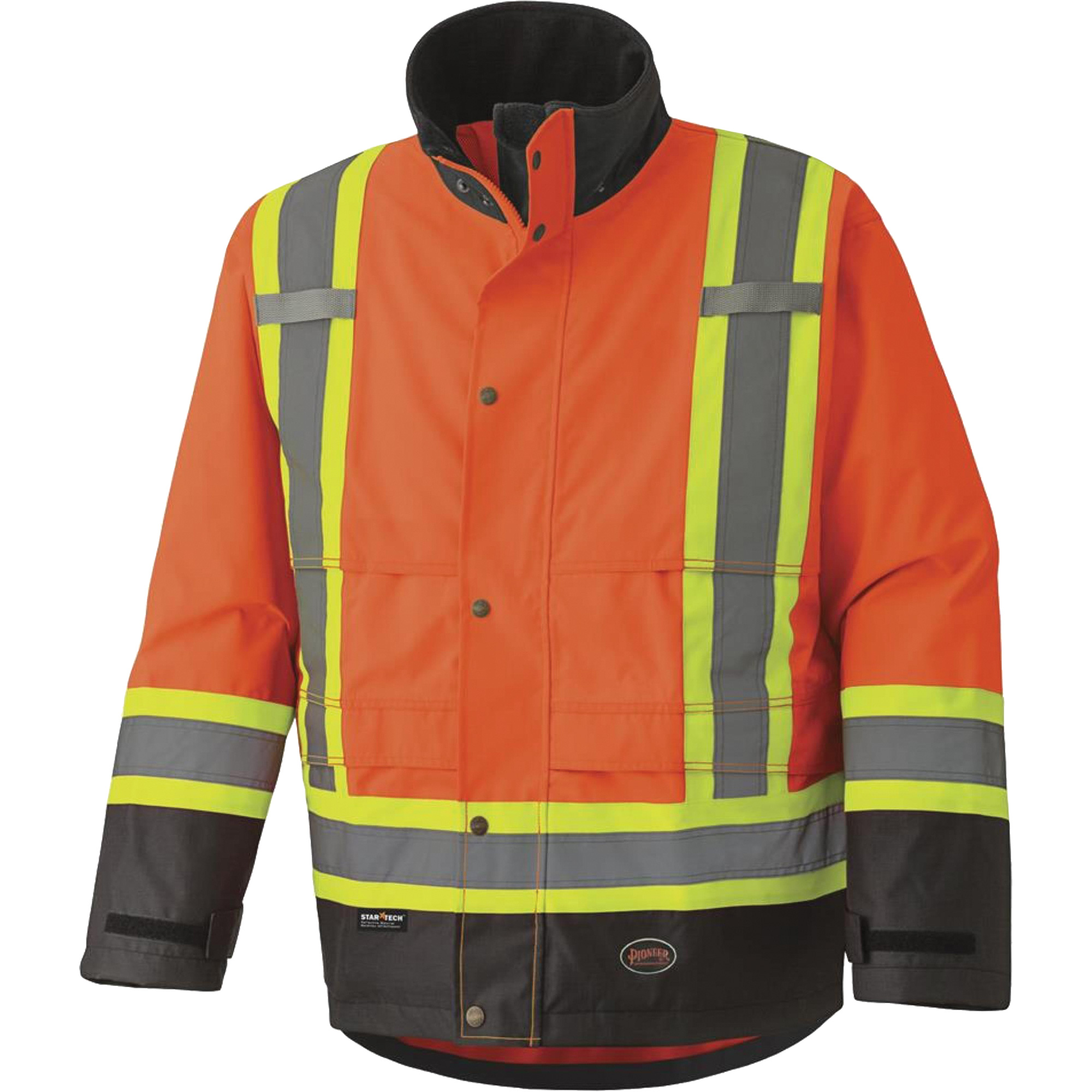 5400 Veste de sécurité imperméable 300D Trilobal antidéchirure, Polyester, Noir/Orange haute visibilité, 2T-Grand