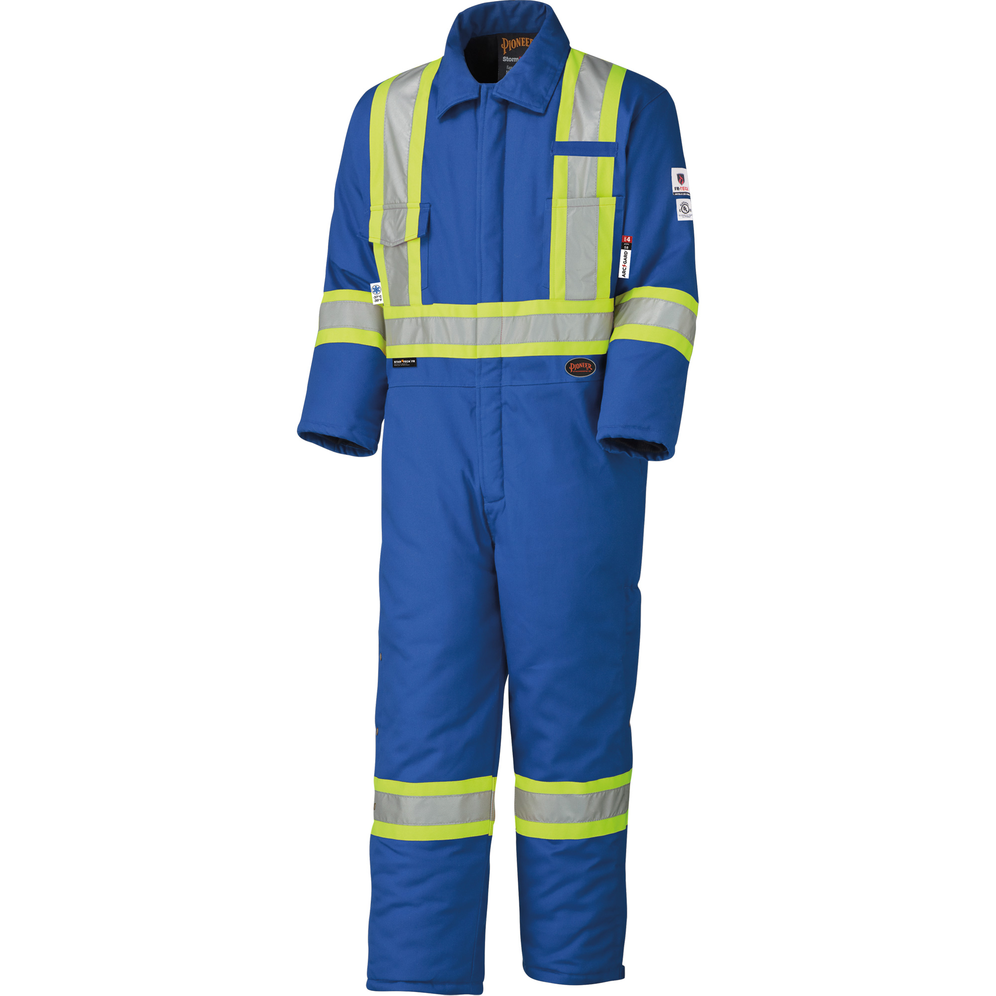 5522A Combinaison de sécurité à haute visibilité ignifuge et anti-arcs électriques, Taille Grand, Bleu royal, 58 cal/cm²