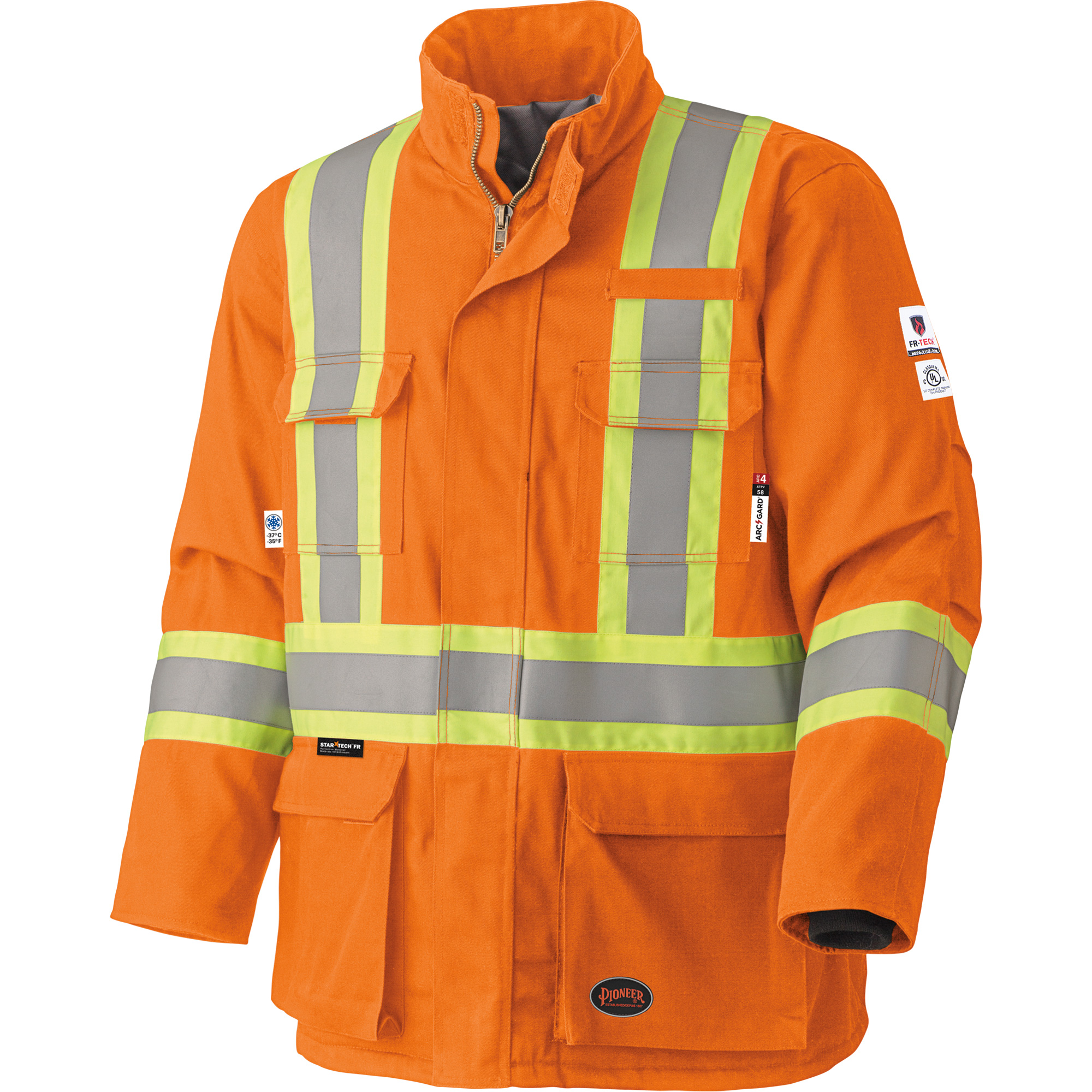 5533 Manteau de sécurité ignifuge, Moyen, Orange haute visibilité, 58 cal/cm²