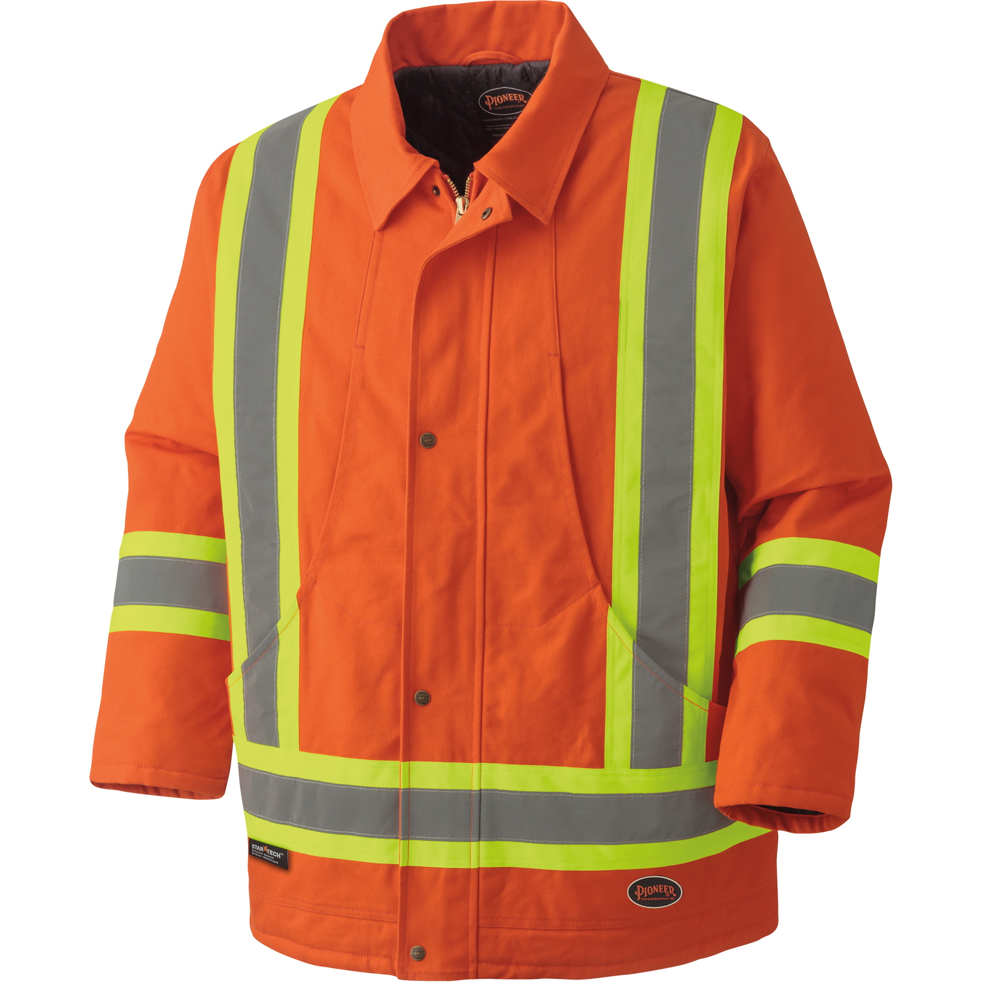 5537A Parka de sécurité matelassé en canevas de coton, Orange haute visibilité, 4T-Grand