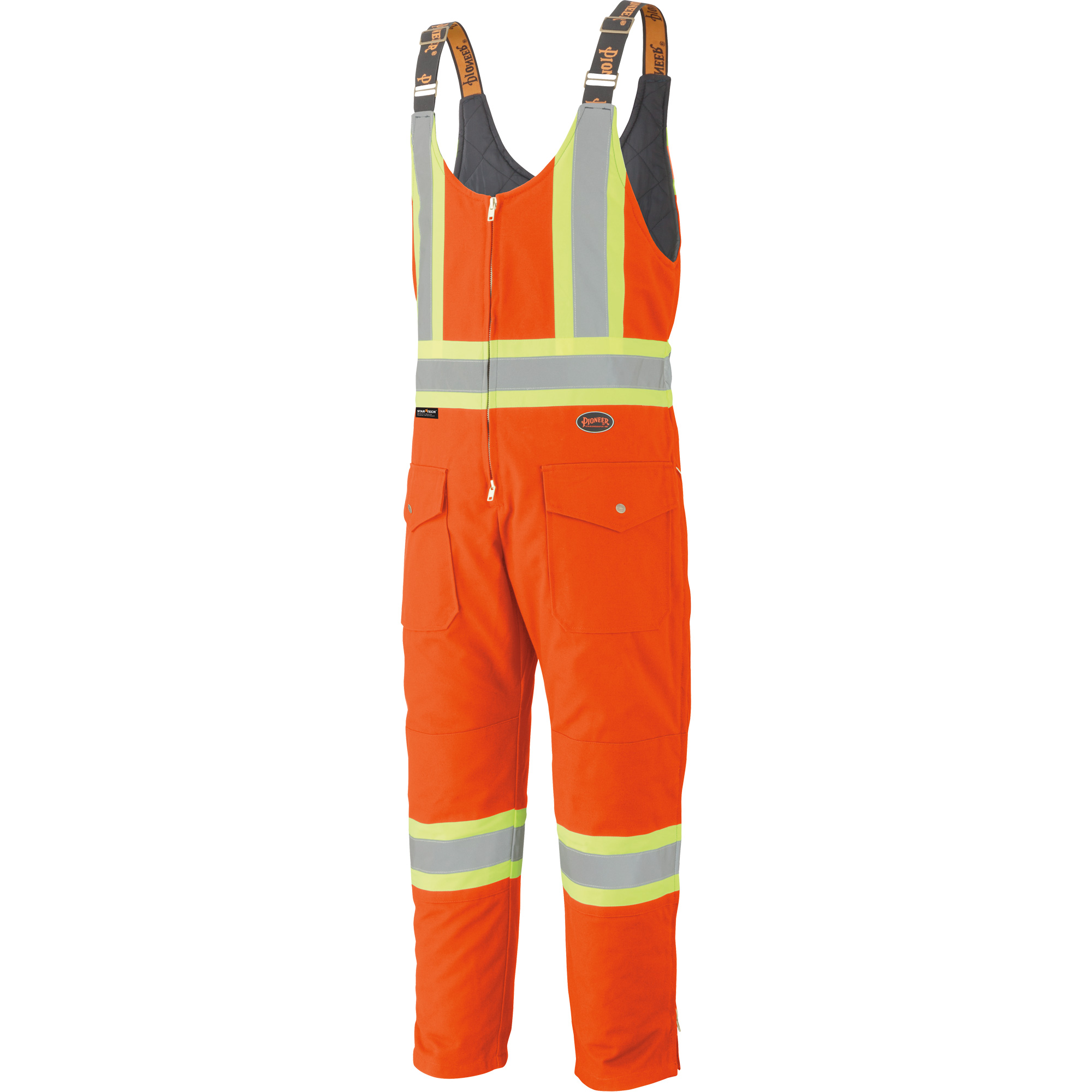 5538 Salopettes en canevas de coton matelassé, Coton, 4T-Grand, Orange haute visibilité