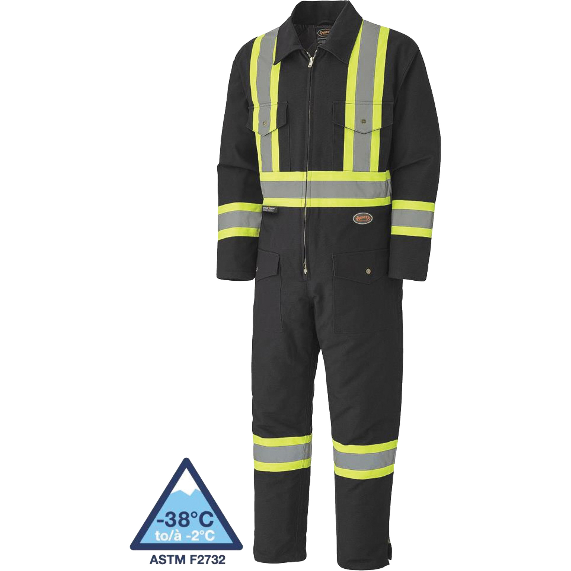 5539BKA Combinaison en toile de coton matelassée, 4T-Grand, Noir