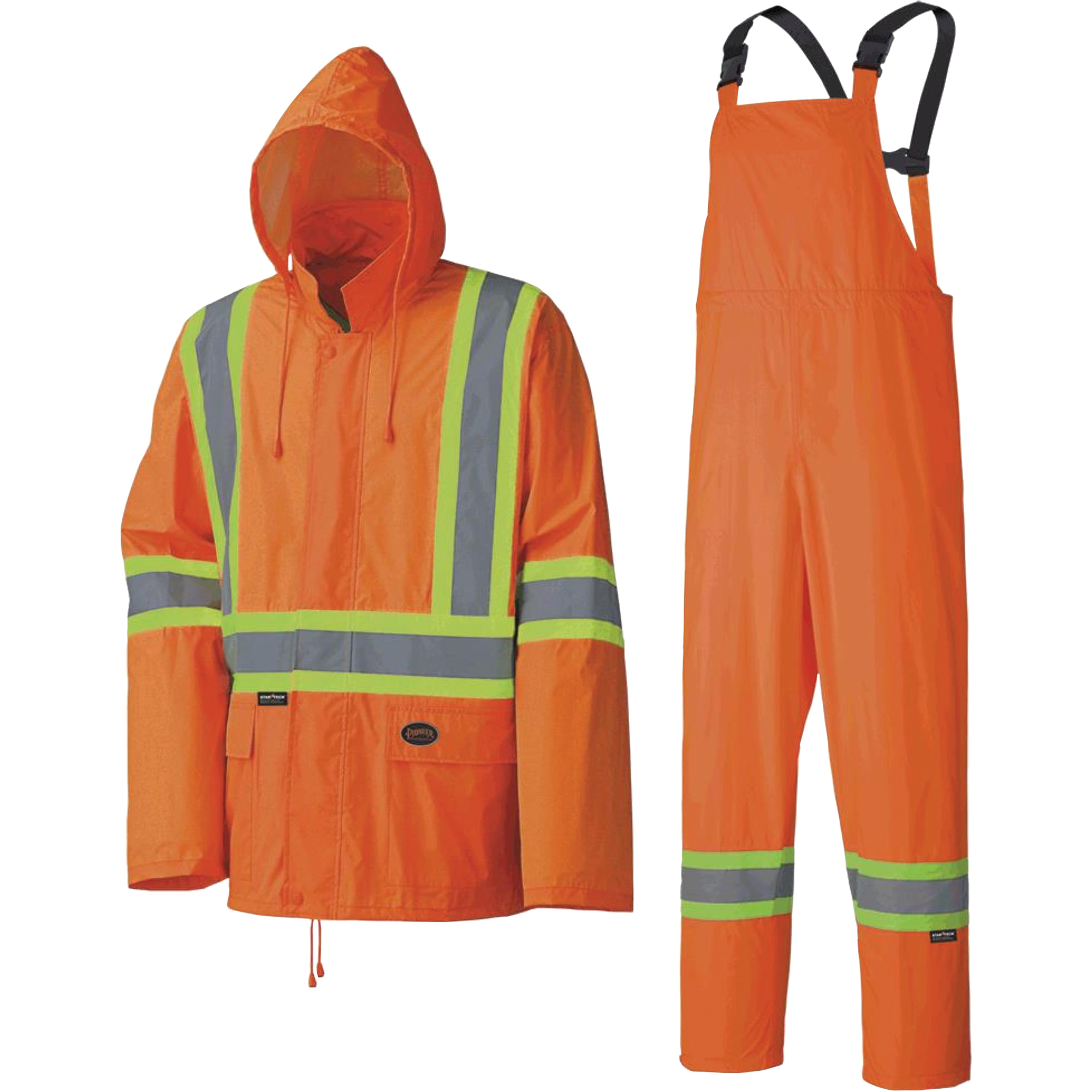 5598 Combinaison de pluie imperméable et légère, Polyester/PVC, Grand, Orange haute visibilité