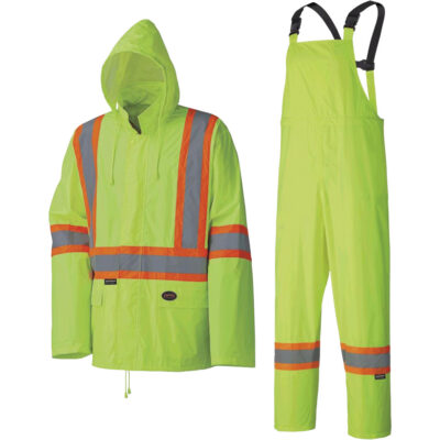 5599 Combinaison de pluie imperméable et légère, Polyester/PVC, 4T-Grand, Jaune lime haute visibilité