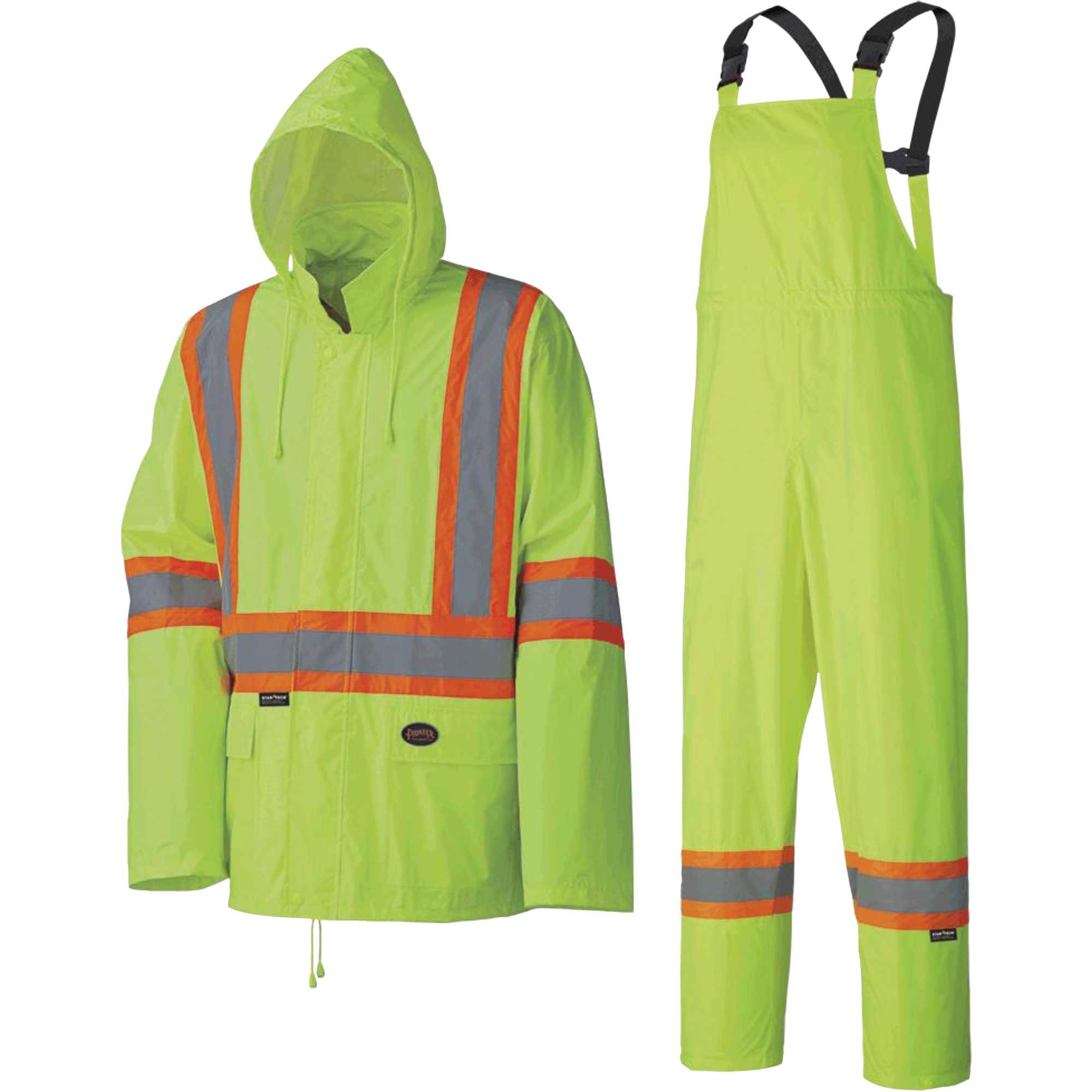 5599 Combinaison de pluie imperméable et légère, Polyester/PVC, 4T-Grand, Jaune lime haute visibilité