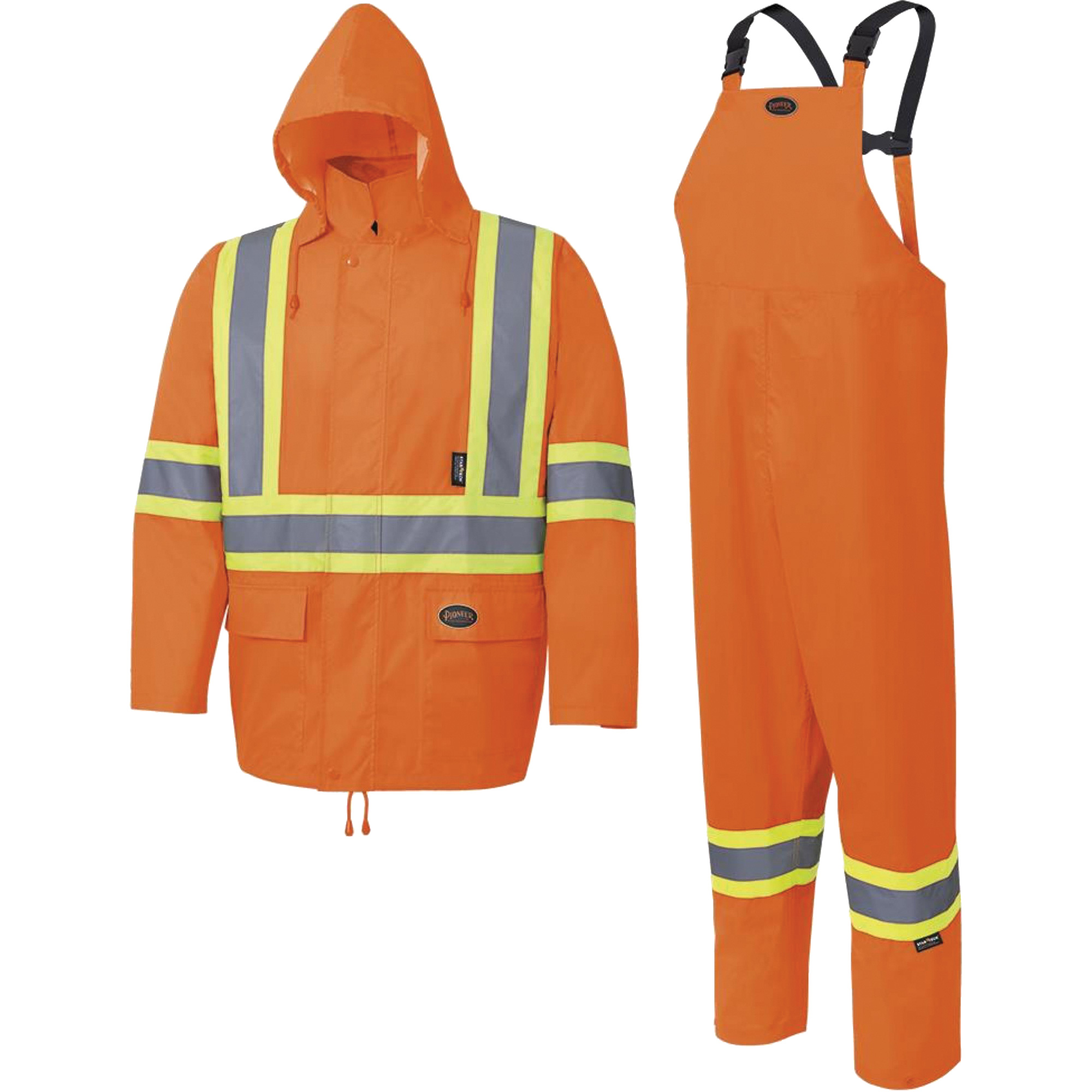 5618 Combinaison de pluie 150D, Polyester/Polyuréthane, Grand, Orange haute visibilité