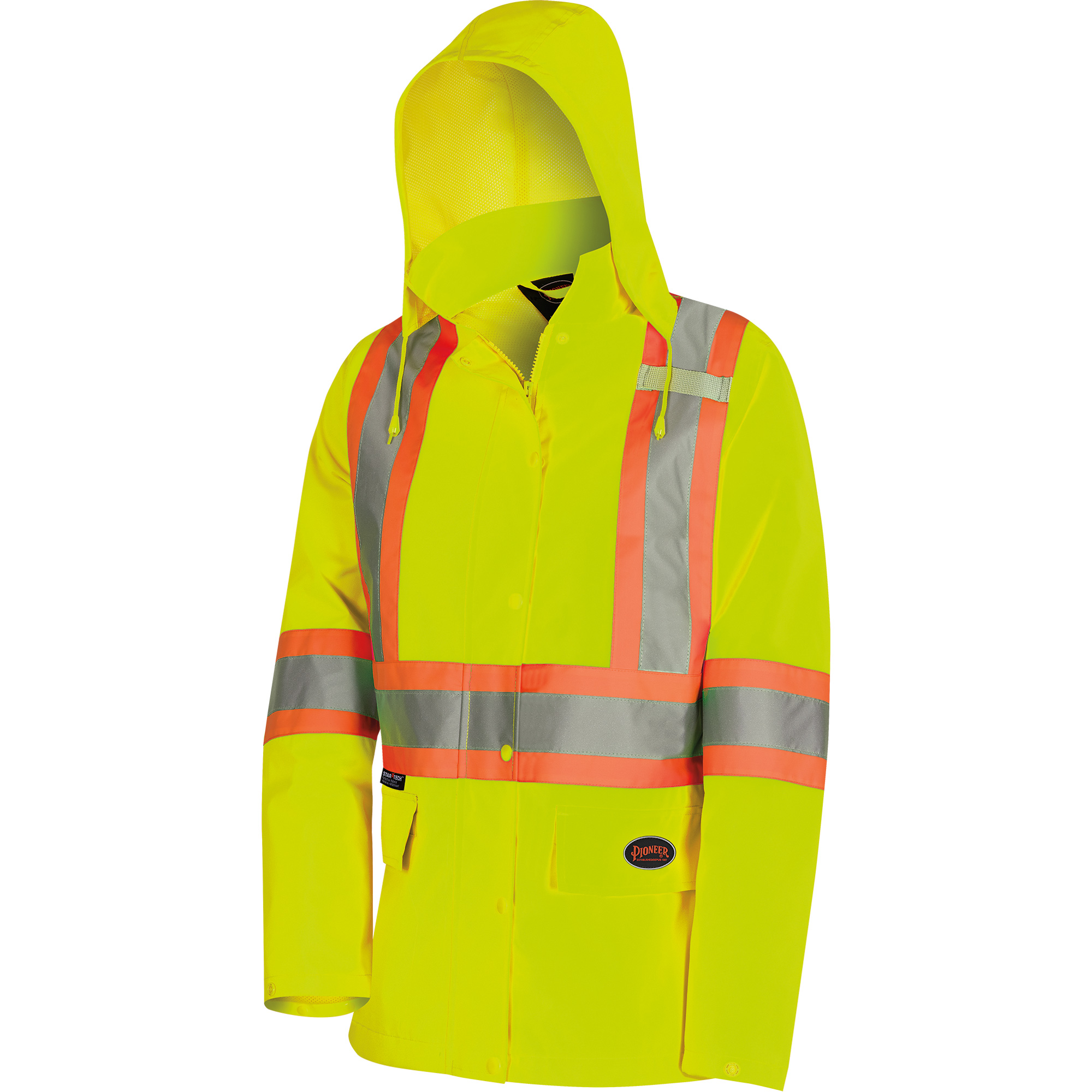 5628W Parka matelassé de sécurité 300D The Rock, Polyester/Polyuréthane, Jaune lime haute visibilité, 4T-Grand