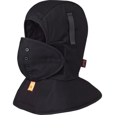 565A Doublure matelassée FR à long col pour casque, Noir, Coton